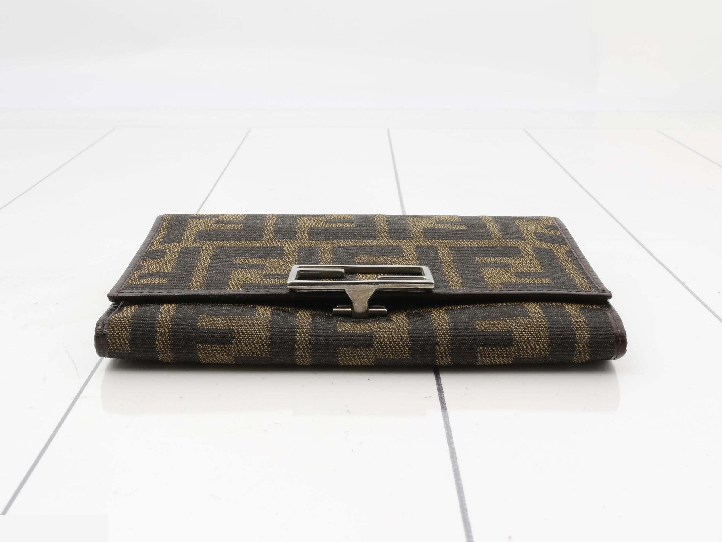 Zucca bi-fold wallet, canvas, brown — view 3