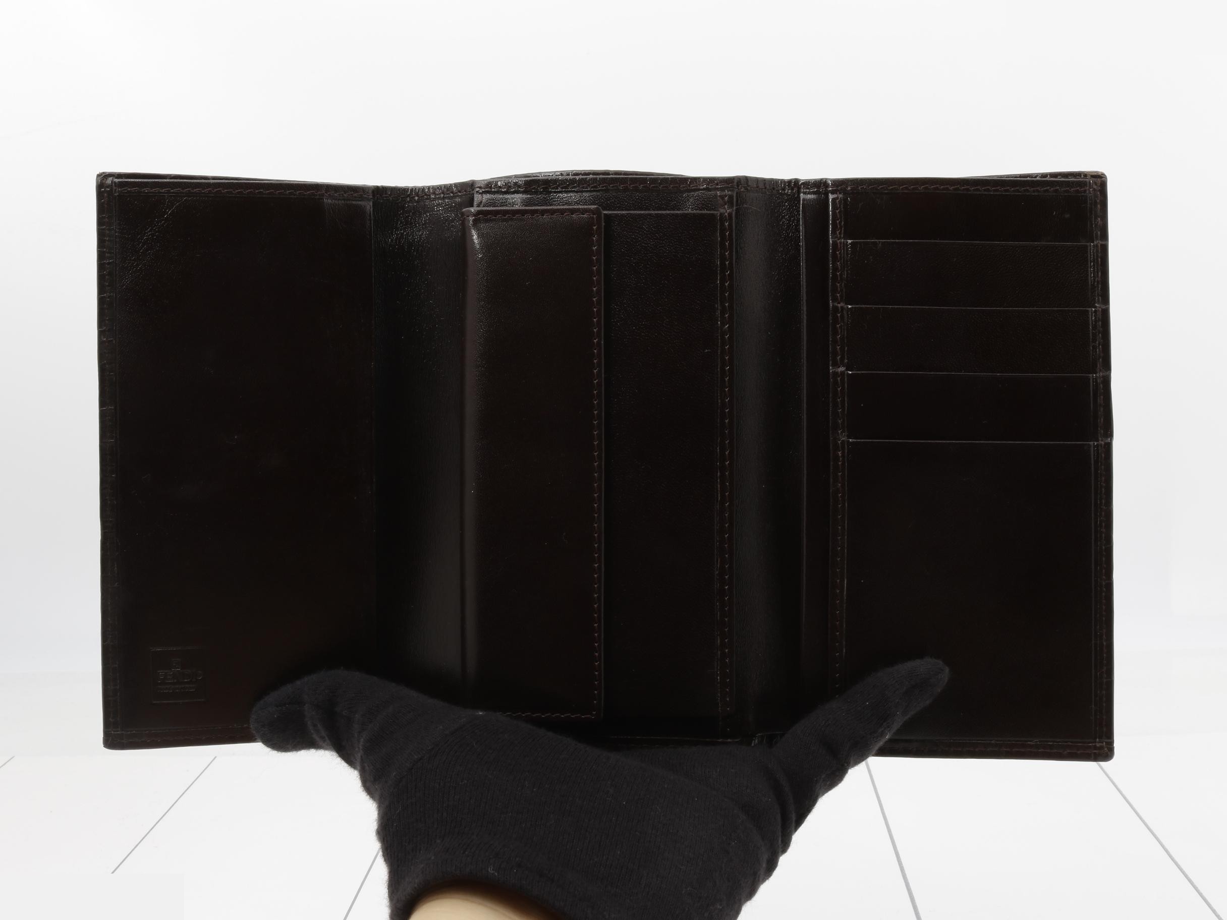Zucca bi-fold wallet, canvas, brown — view 4