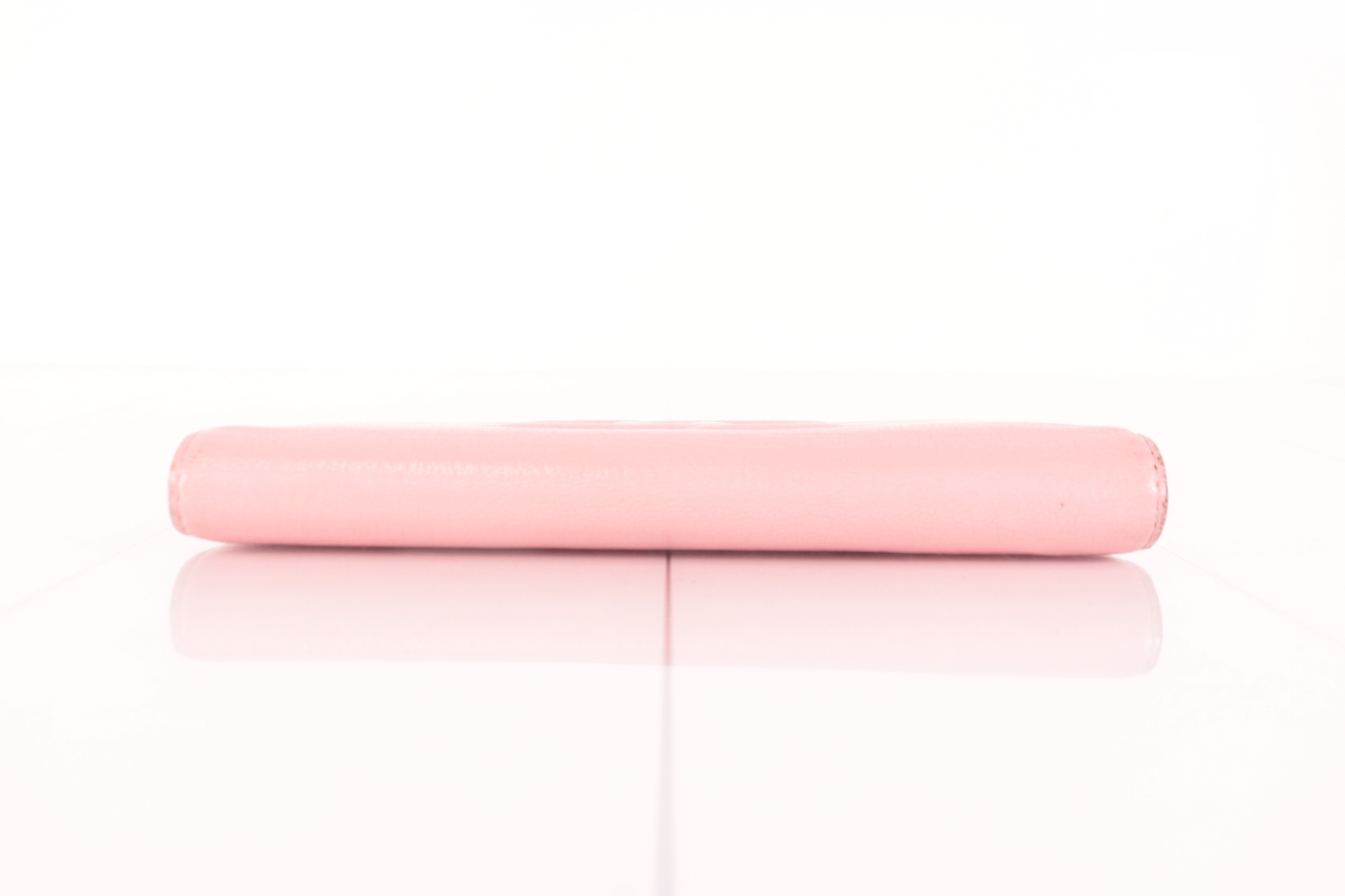 Coco Mark Lambskin Long Wallet, Pink — view 3