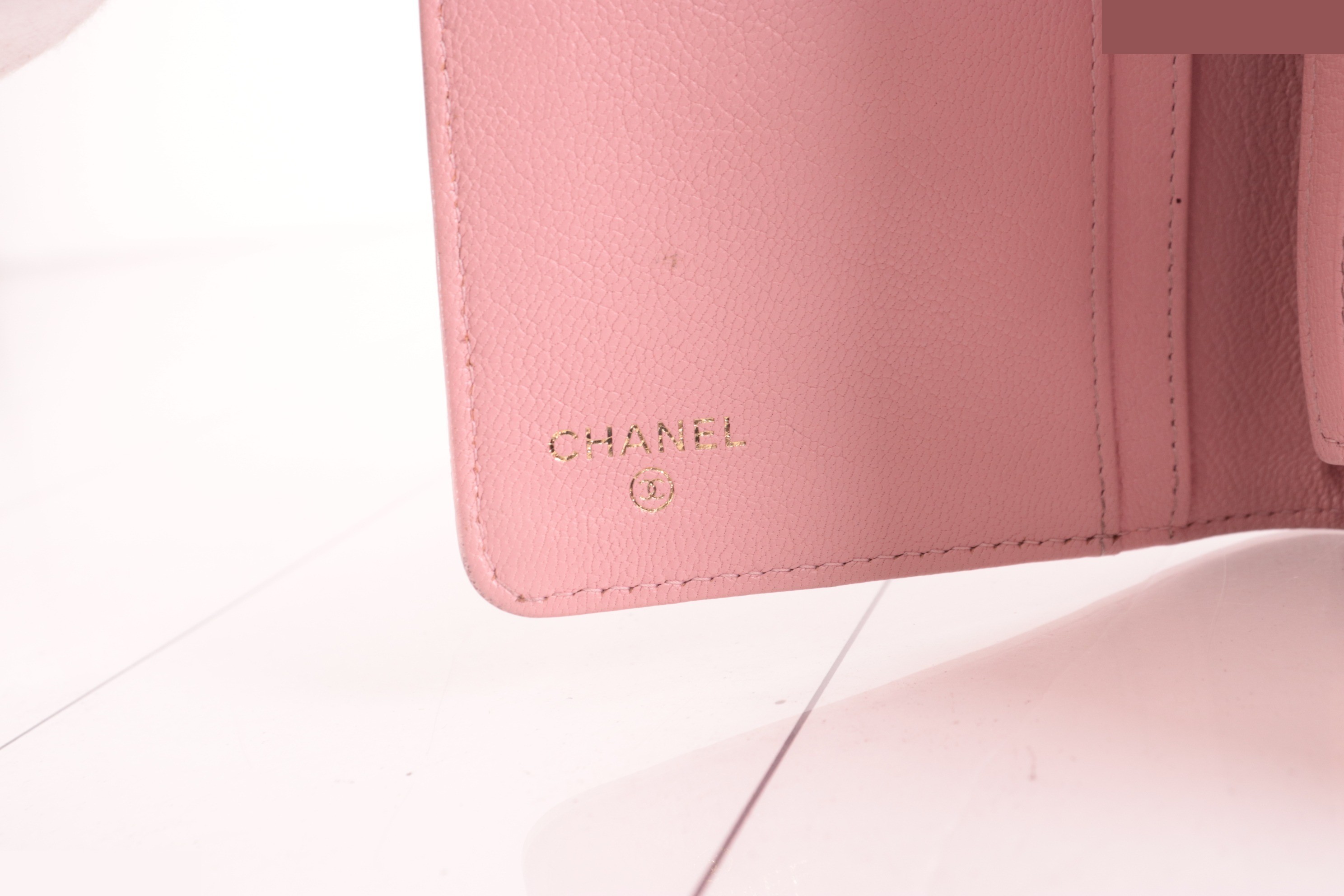 Coco Mark Lambskin Long Wallet, Pink — view 5