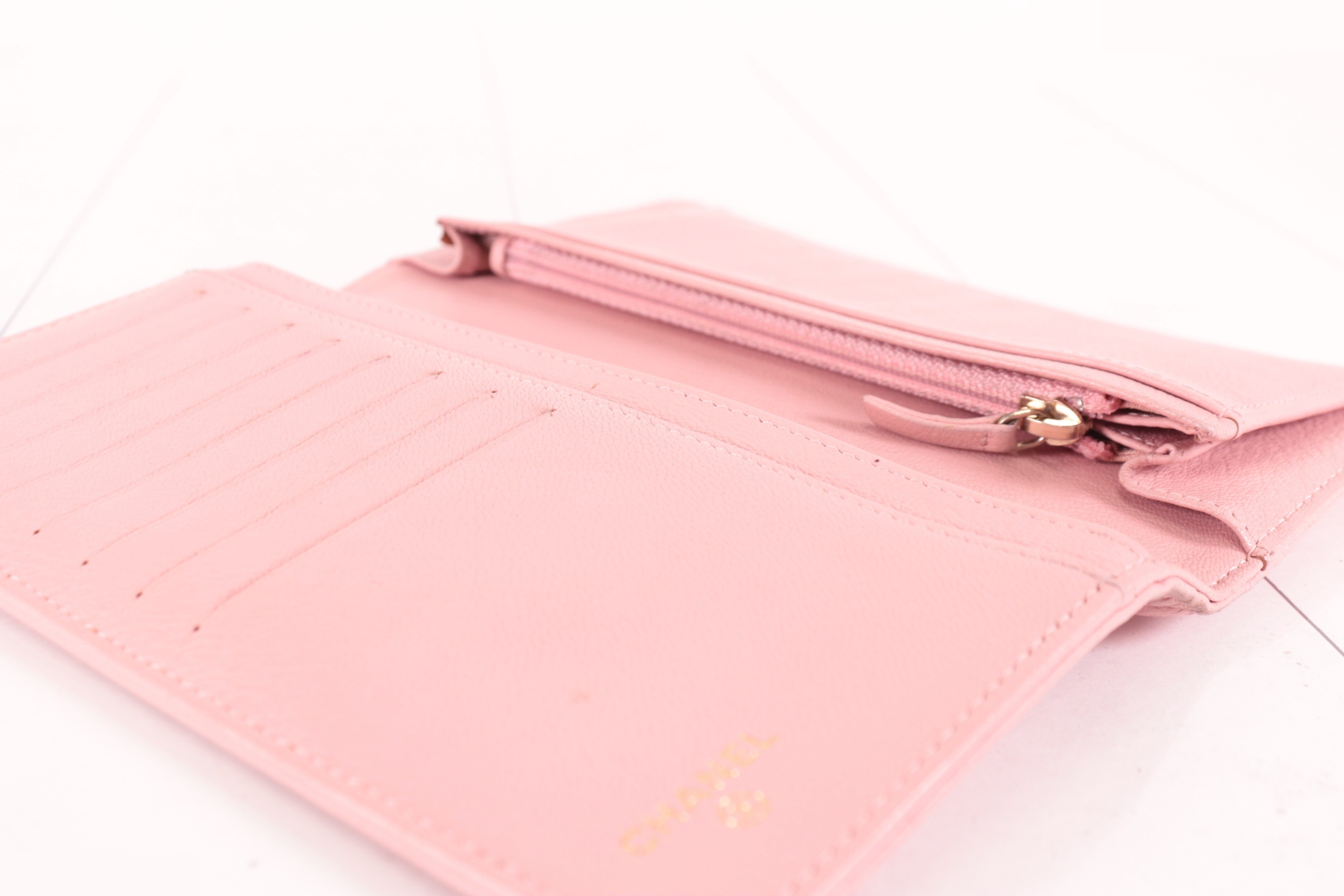 Coco Mark Lambskin Long Wallet, Pink — view 6