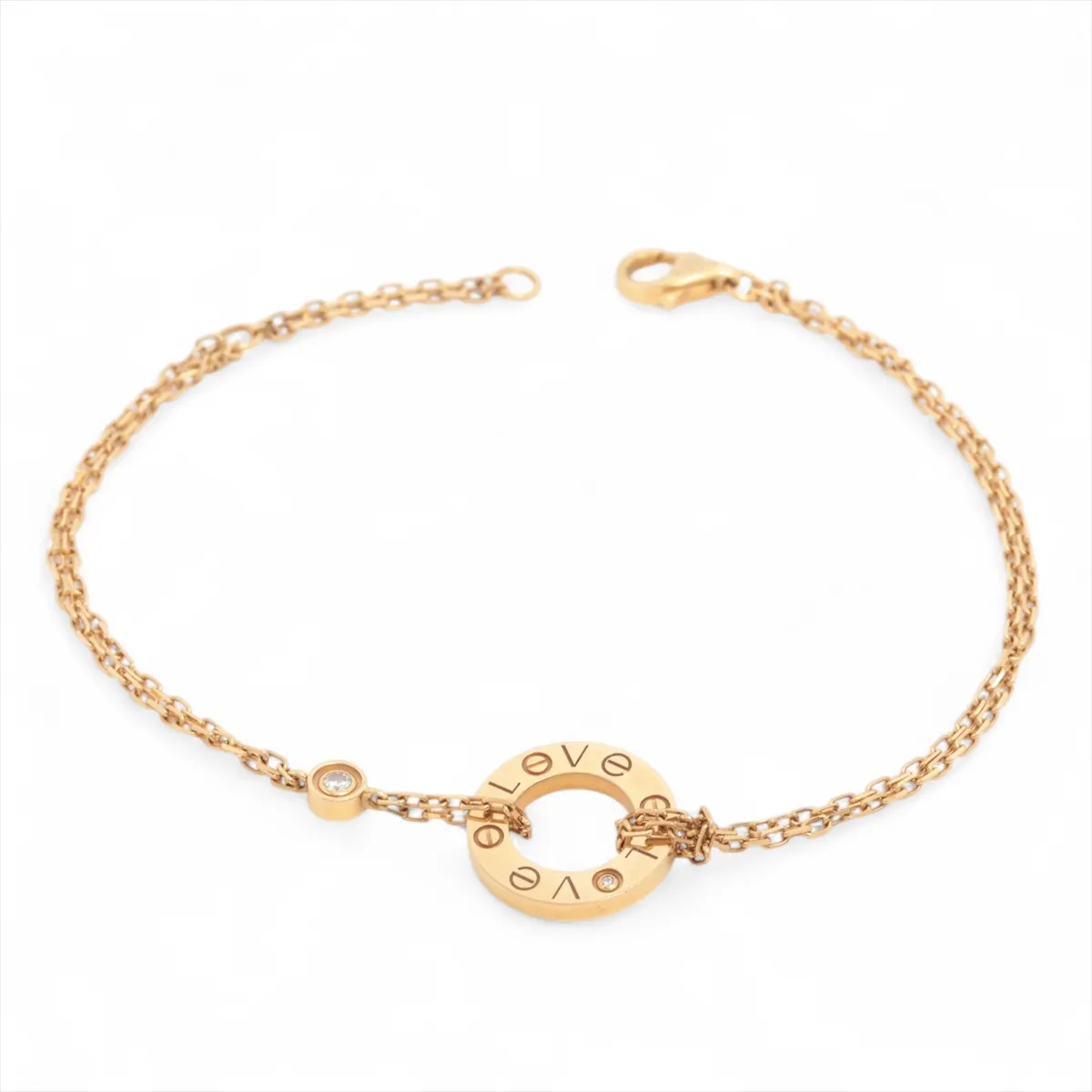Love Circle 2P Diamond Bracelet 750(YG) 4.5g FCD678 Damage