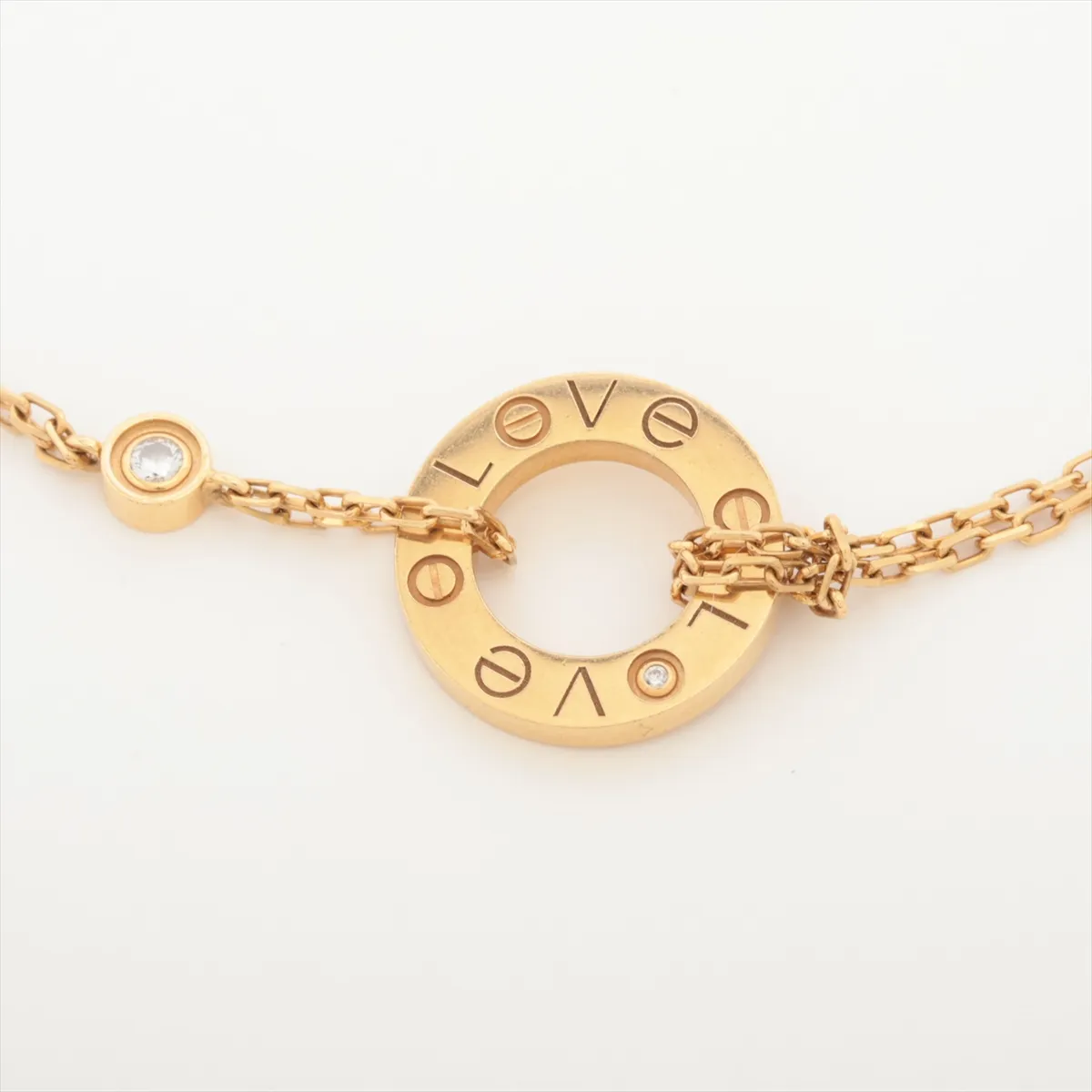 Love Circle 2P Diamond Bracelet 750(YG) 4.5g FCD678 Damage — view 2