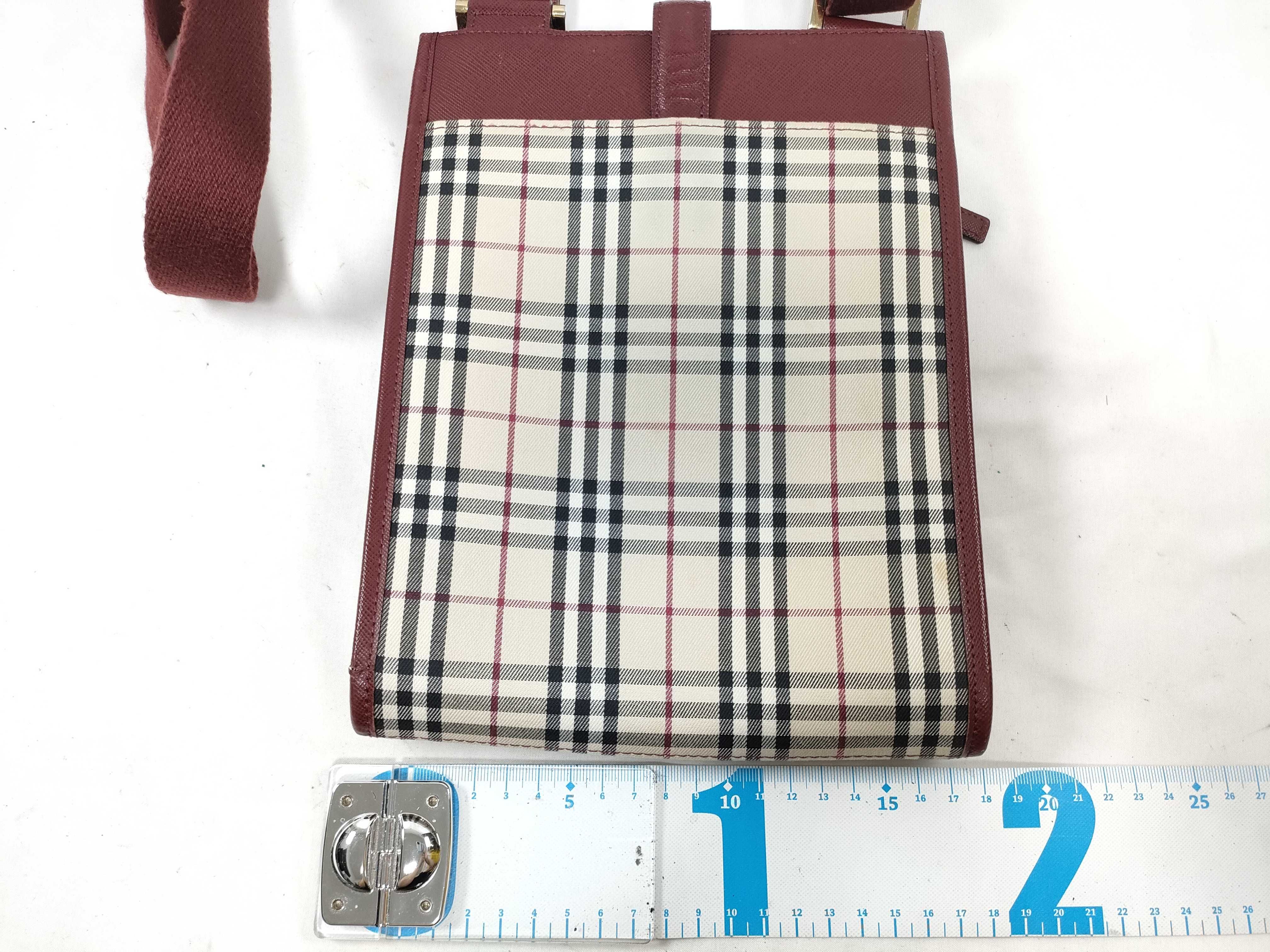 Shoulder Bag, Checkered, Bordeaux — view 2