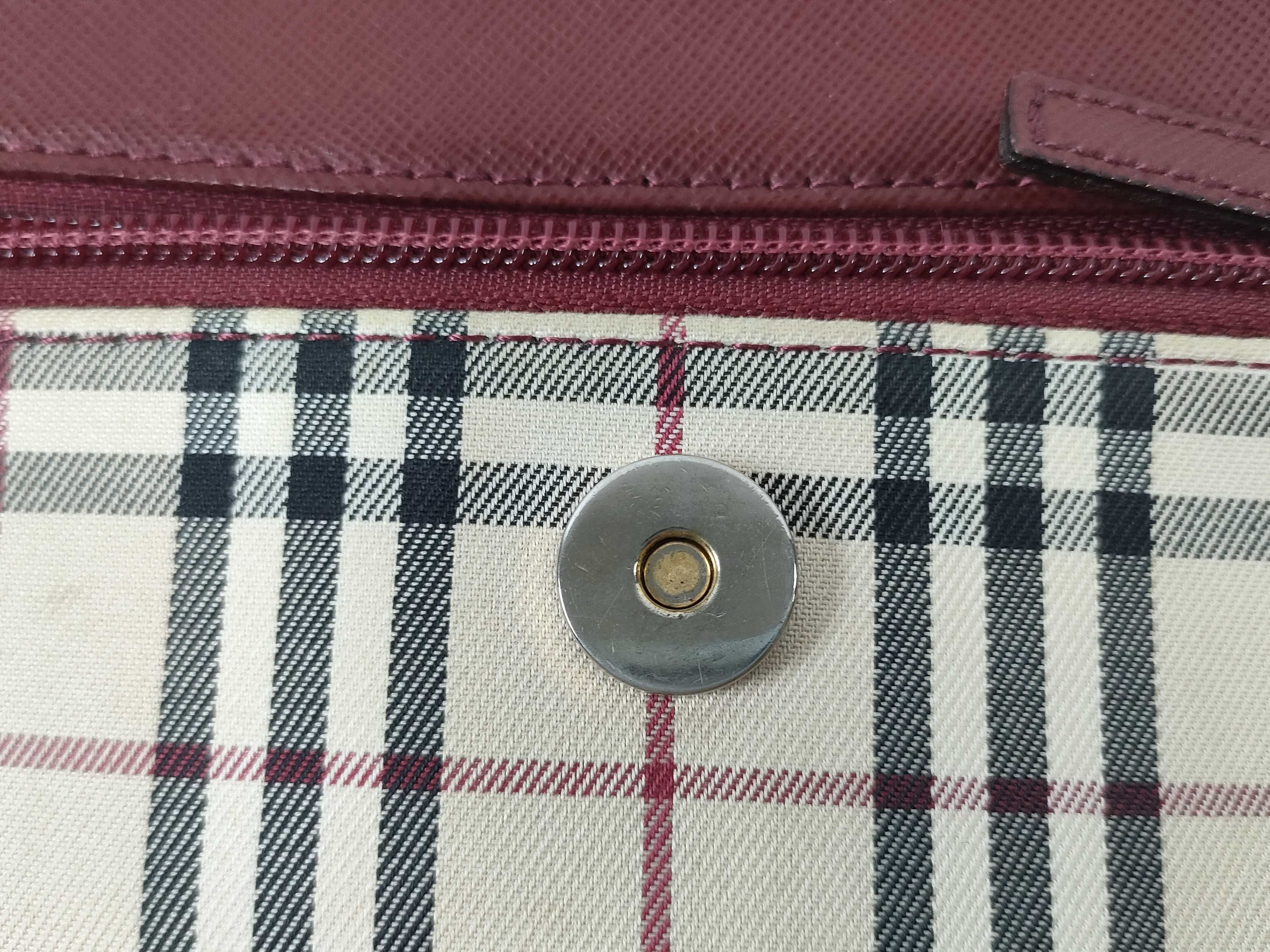 Shoulder Bag, Checkered, Bordeaux — view 12