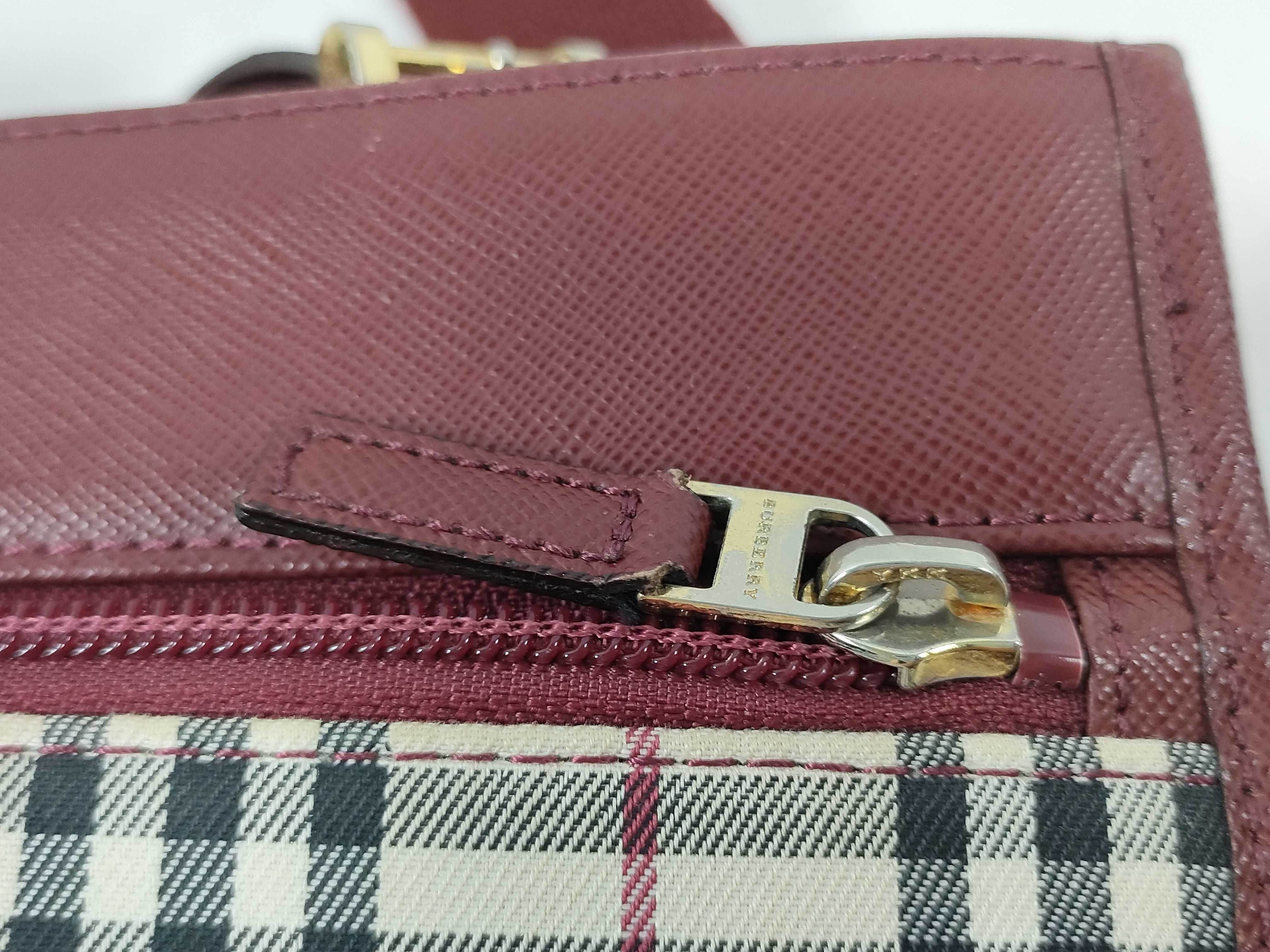 Shoulder Bag, Checkered, Bordeaux — view 13