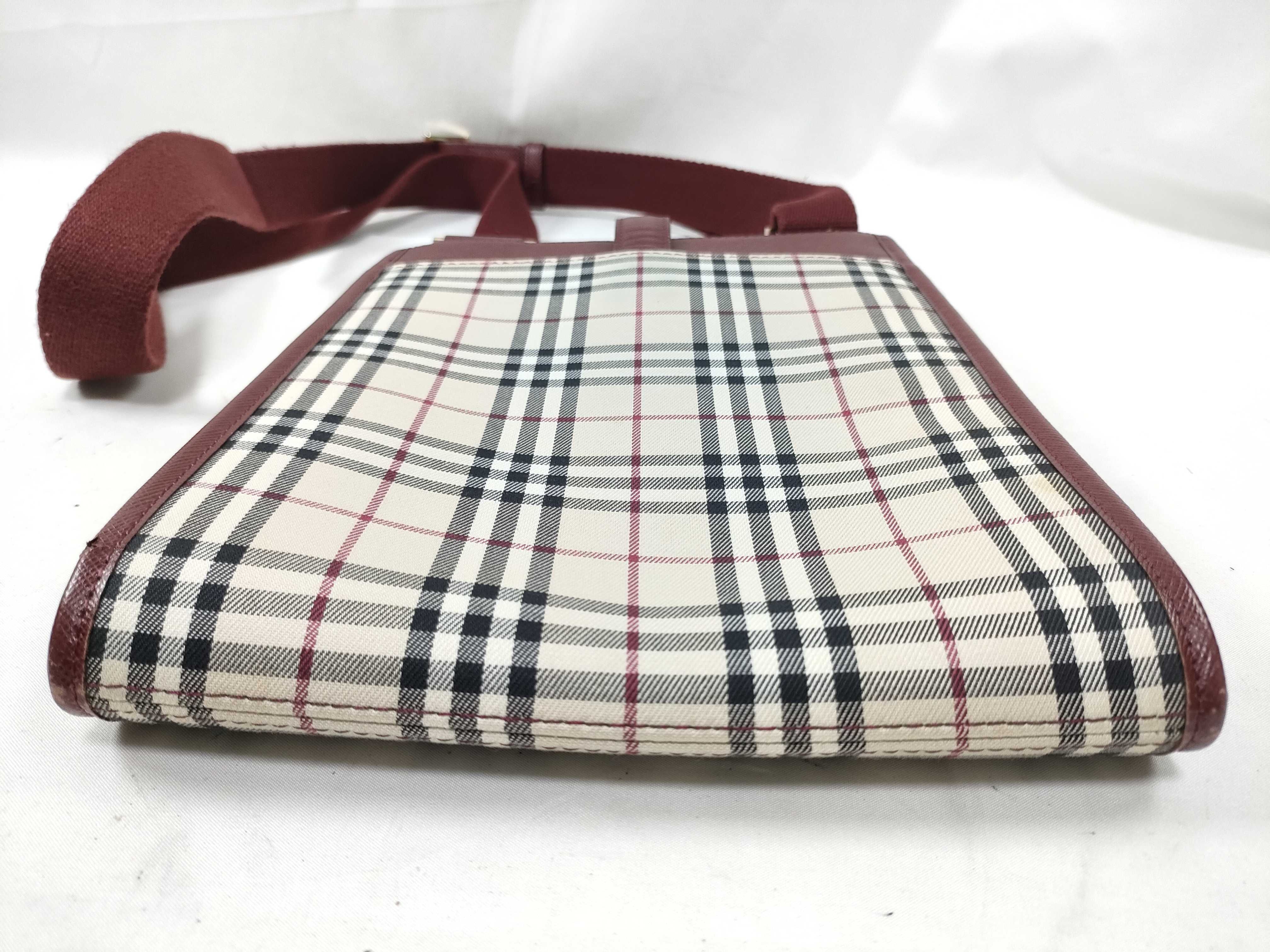 Shoulder Bag, Checkered, Bordeaux — view 3