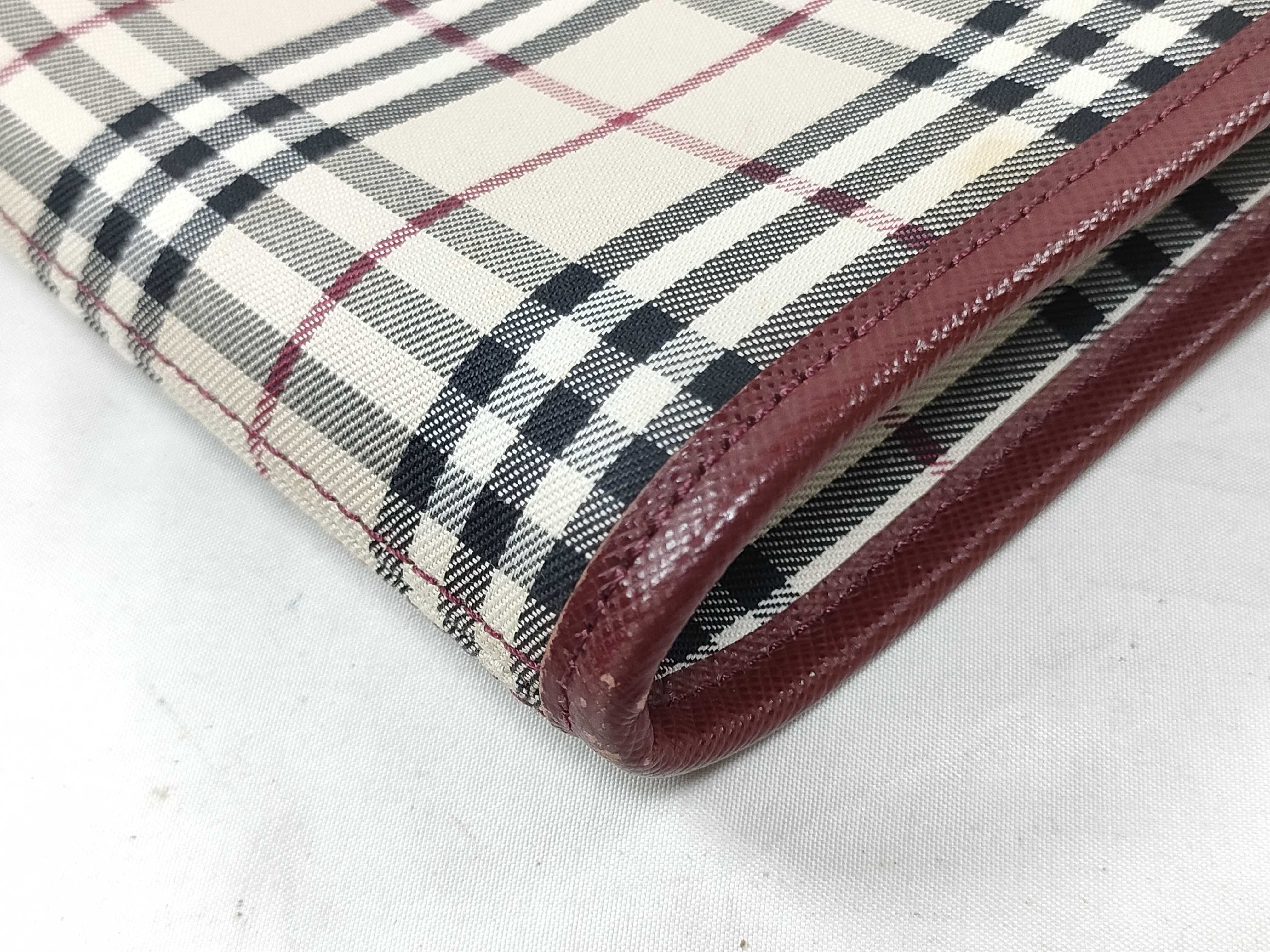 Shoulder Bag, Checkered, Bordeaux — view 4