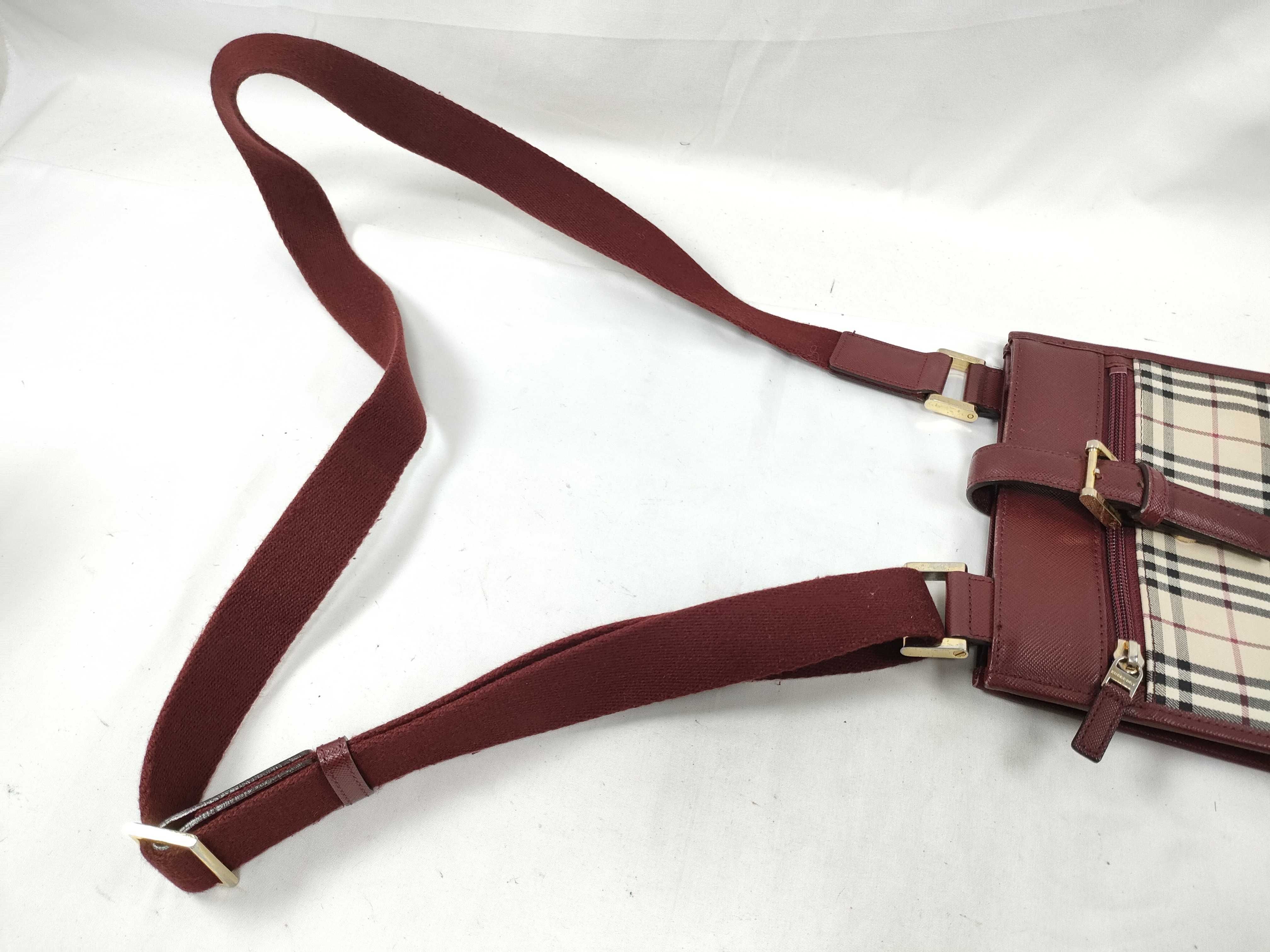 Shoulder Bag, Checkered, Bordeaux — view 5