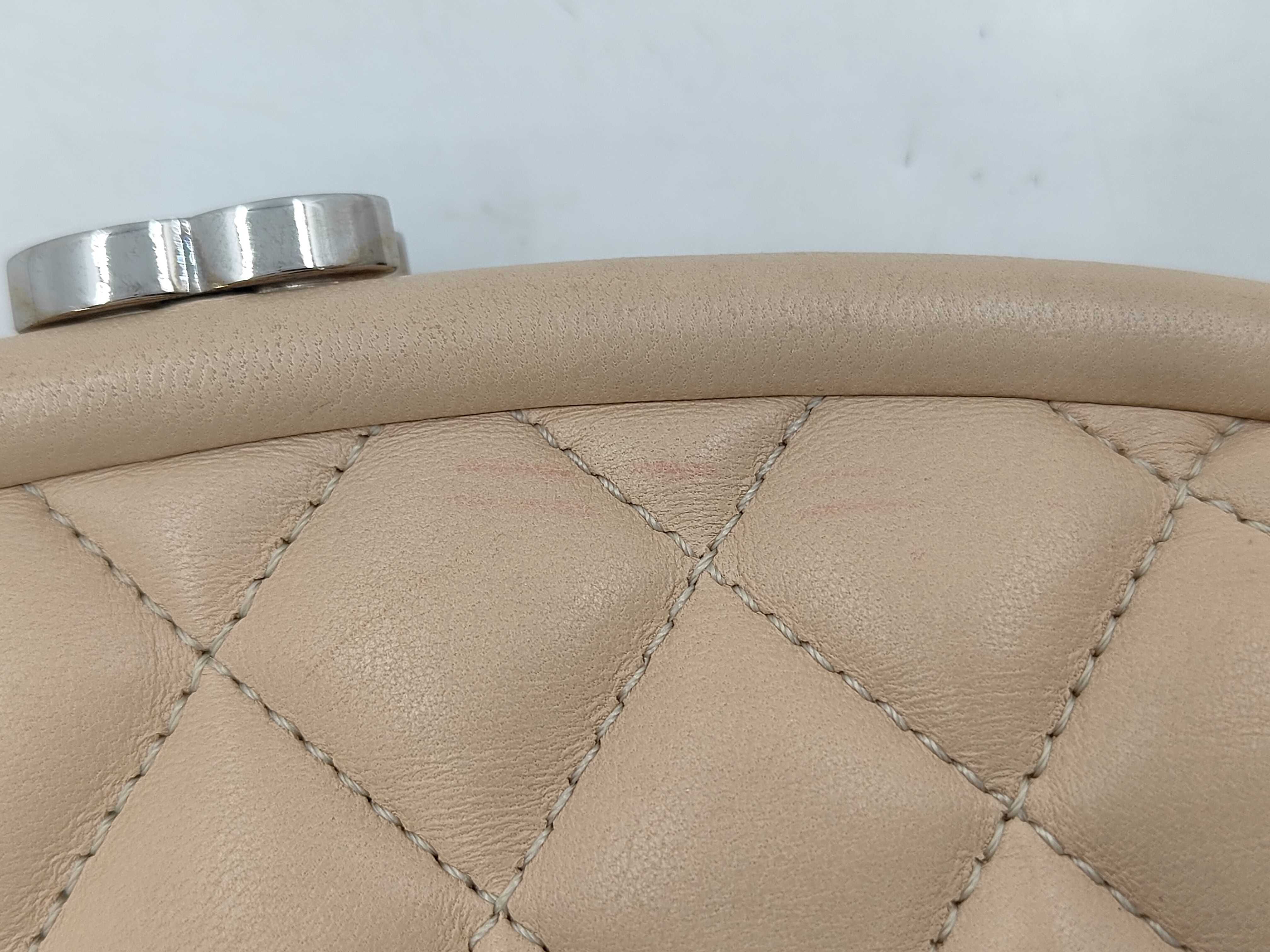 ID- Matelasse Cow Skin Clutch bag Beige Silver Metal fittings #15260243 Clutch bag — view 10