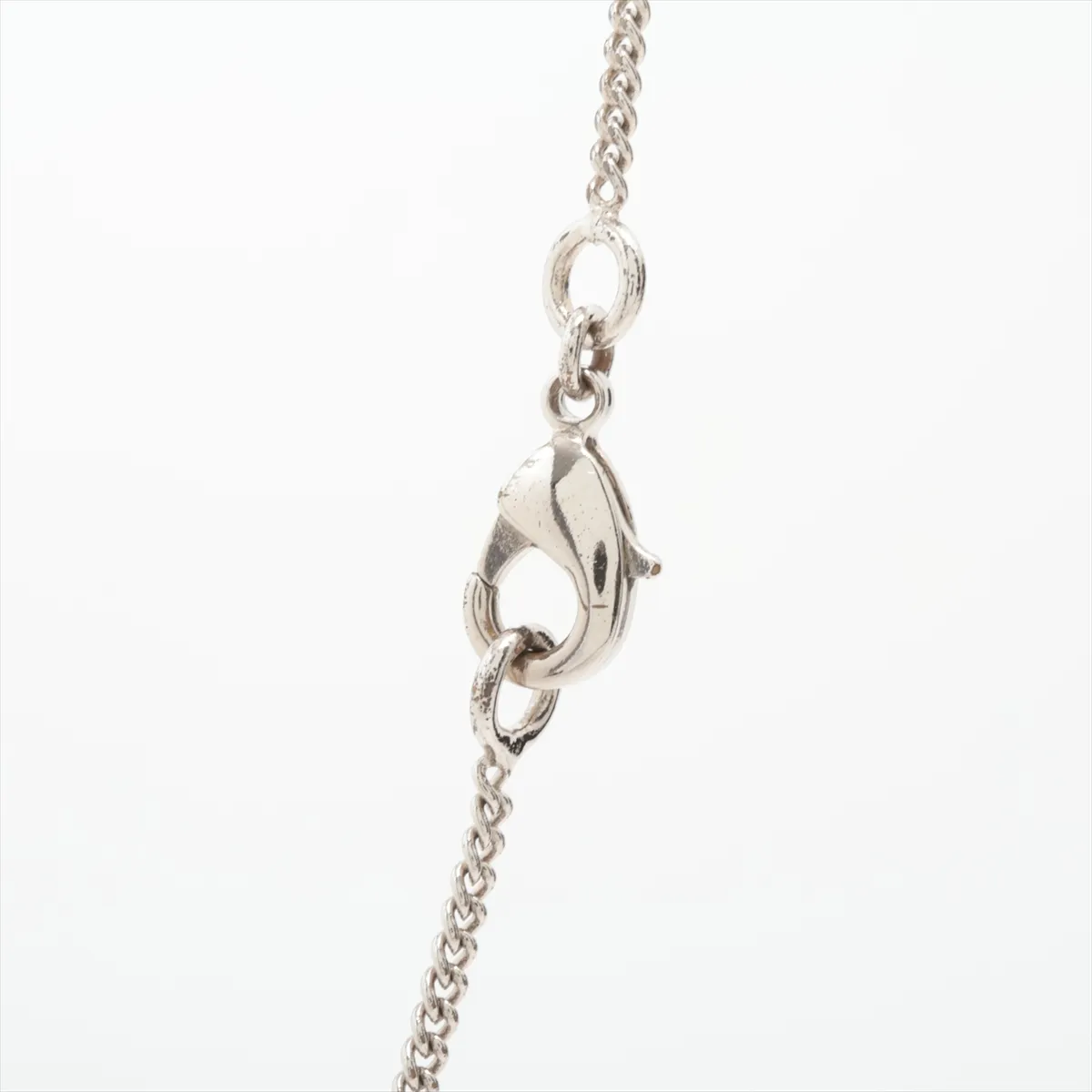 Coco Mark 07V Necklace, Metal x Rhinestone, Silver. Shows wear, tarnishing, — view 3