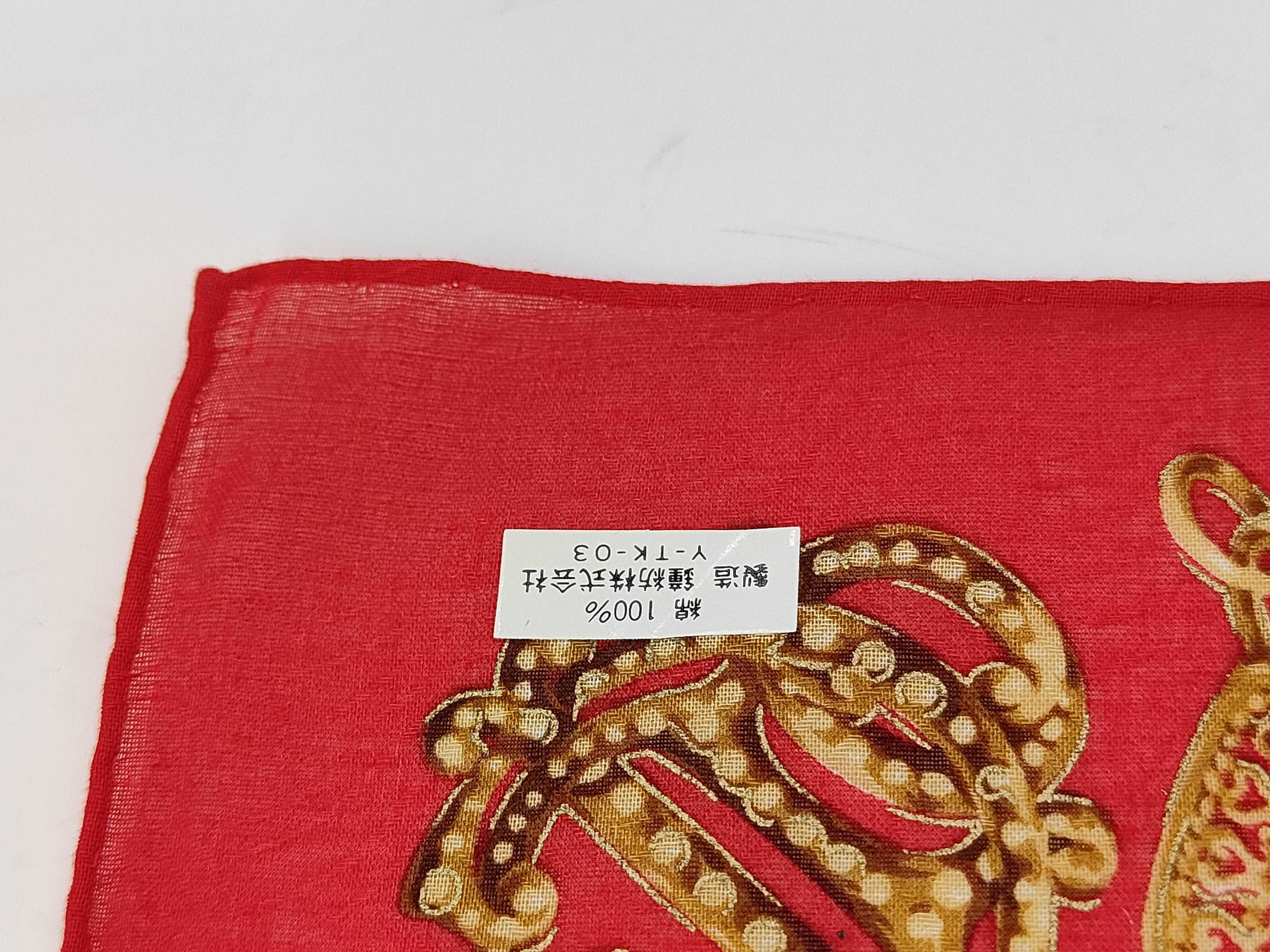 handkerchief scarf with sticker, logo, emblem, jewel pattern, heart, and other accessories. — view 5