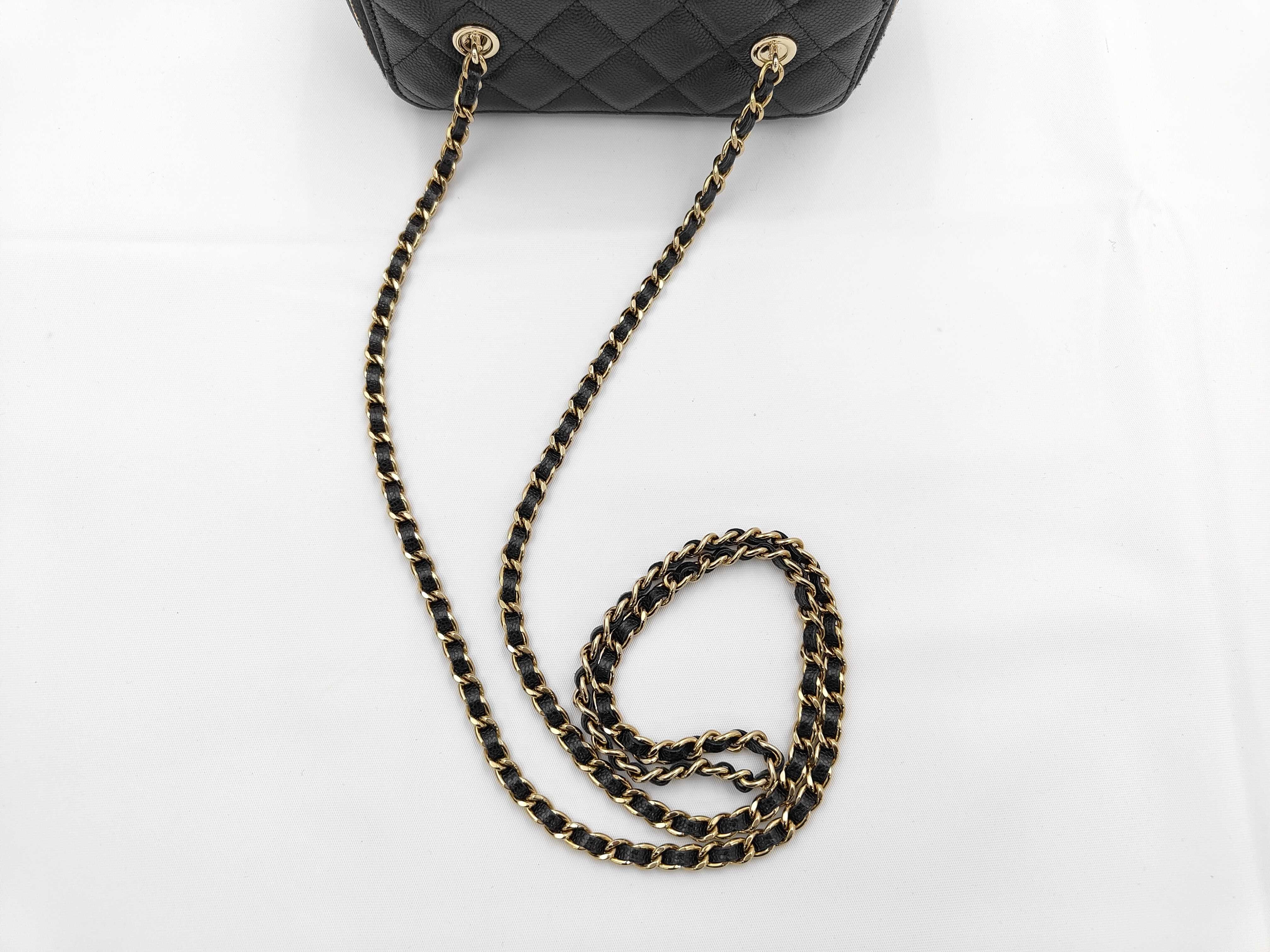 Vanity Bag, Caviar Leather, Black, Gold Hardware, PC5X6113, Shoulder Bag — view 3