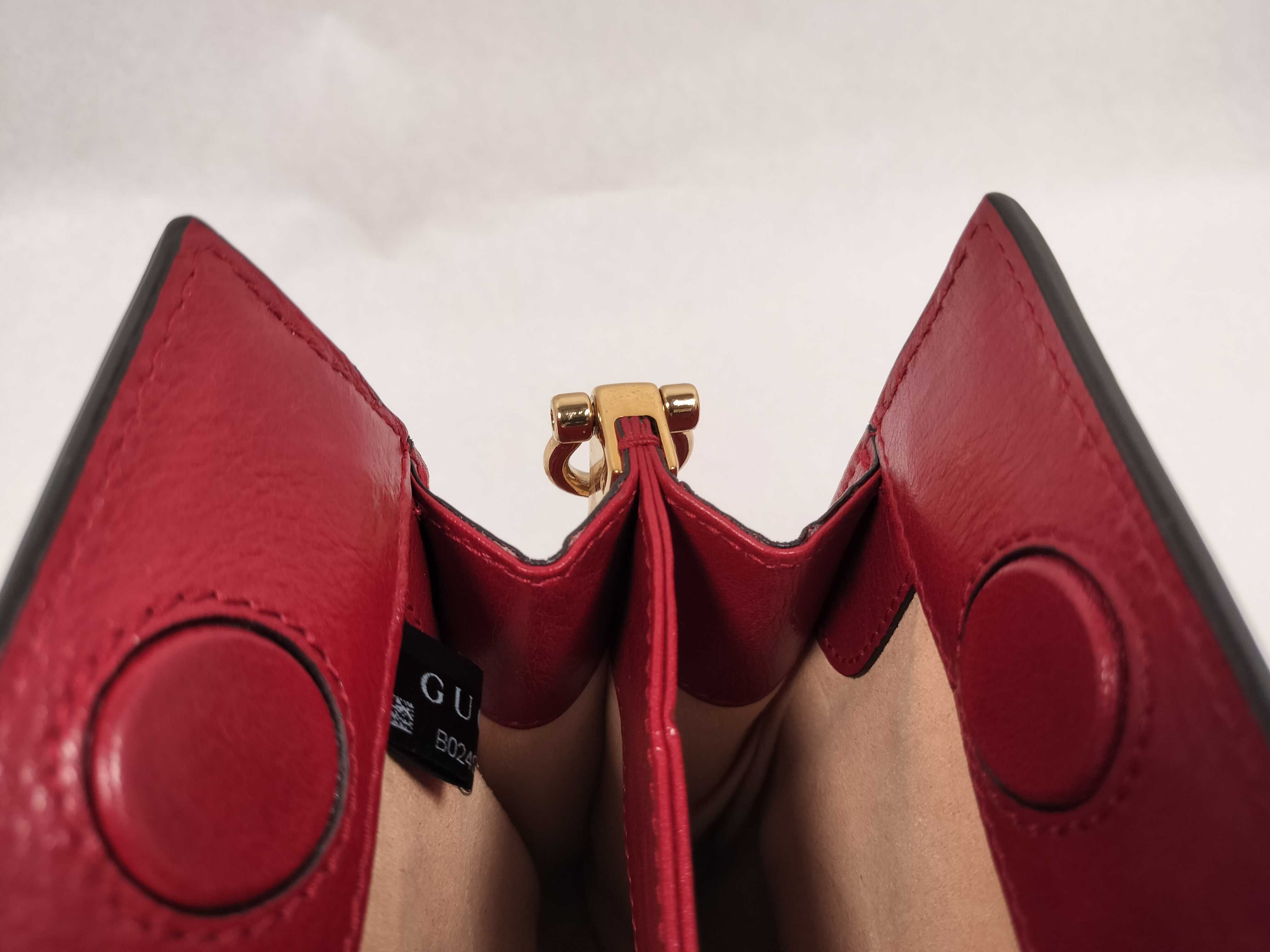 Ophidia Chain Shoulder Bag, Leather Suede, Navy Red, 503877 (Shoulder Bag) — view 8