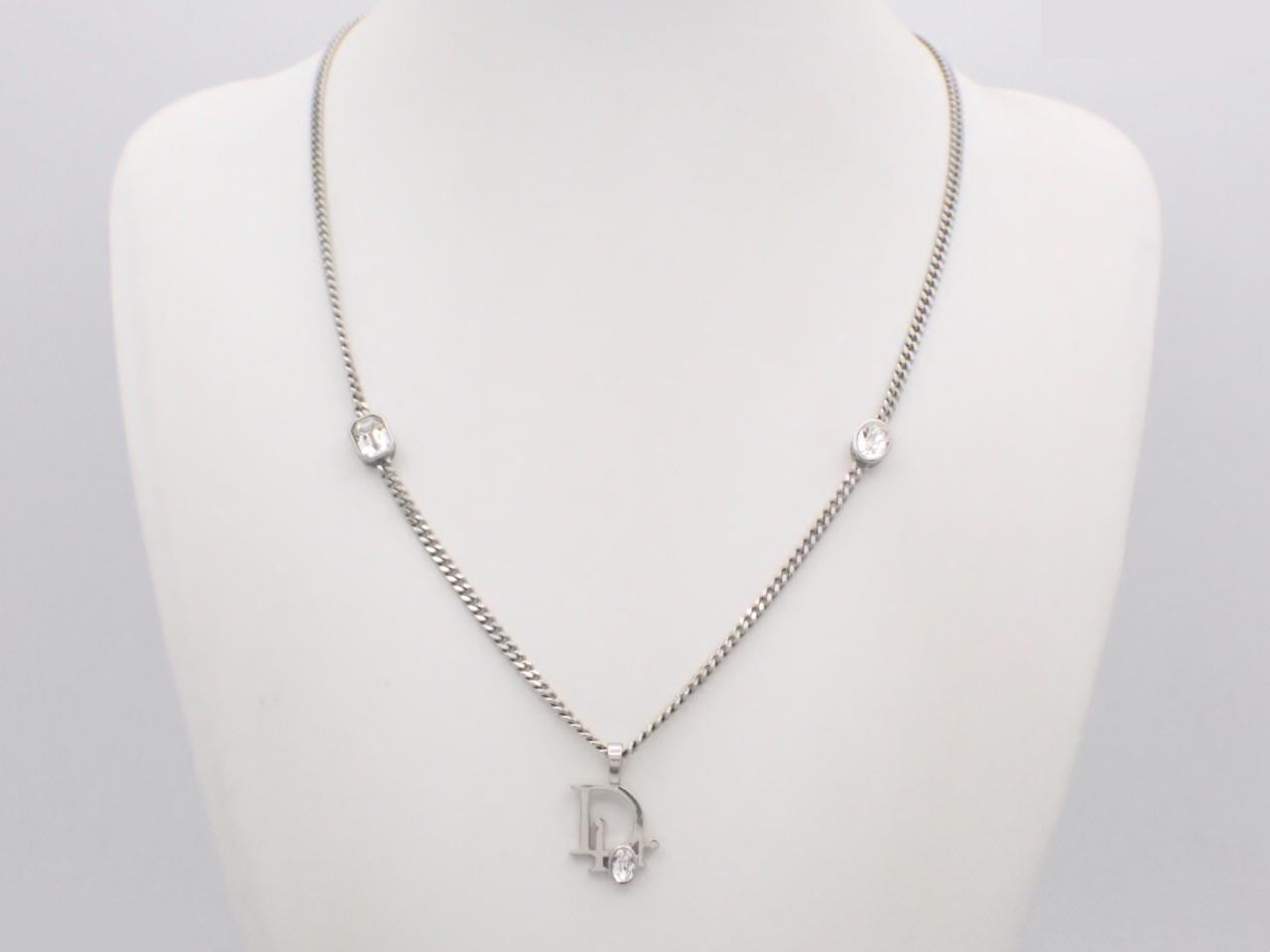 logo stone necklace, chain approximately 60cm — view 3