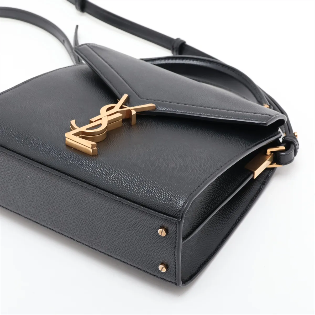 Cassandra Mini Leather 2-Way Handbag, Black, 602716 — view 3