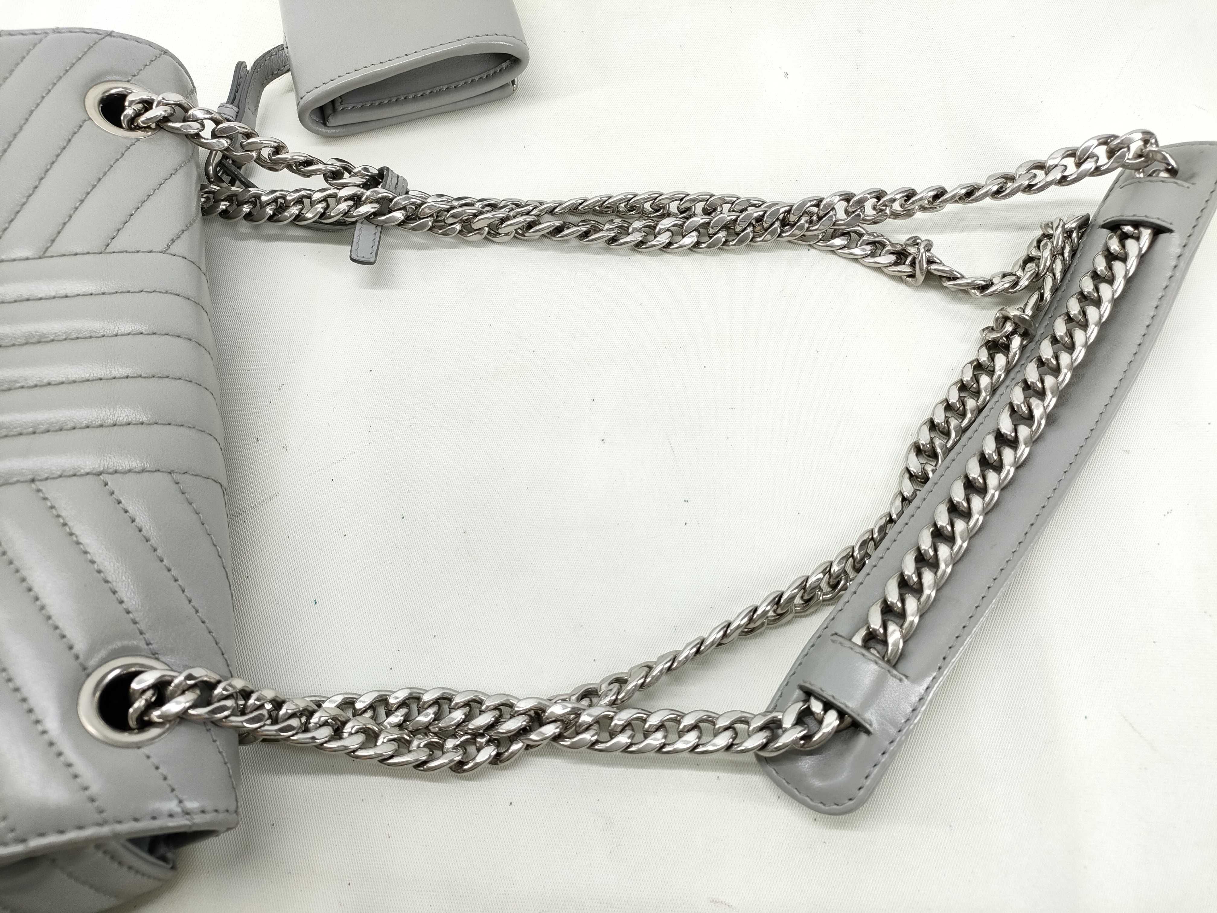 SG- Diagram Leather Chain Shoulder Bag Black 1BD234 Shoulder Bag — view 6