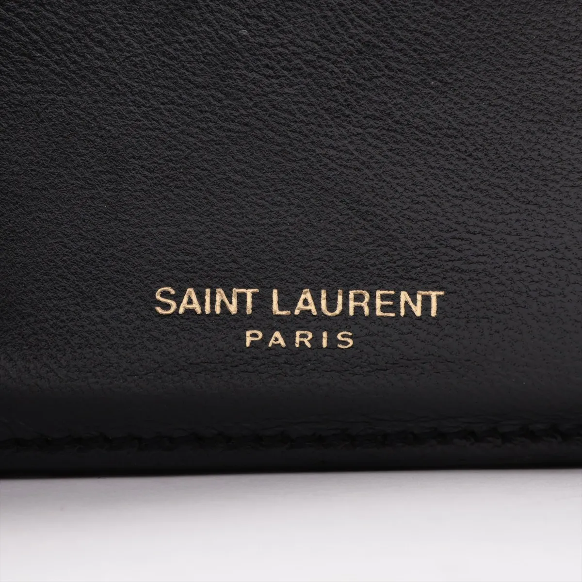 V-stitch BND403943 Leather Compact Wallet, Black — view 7