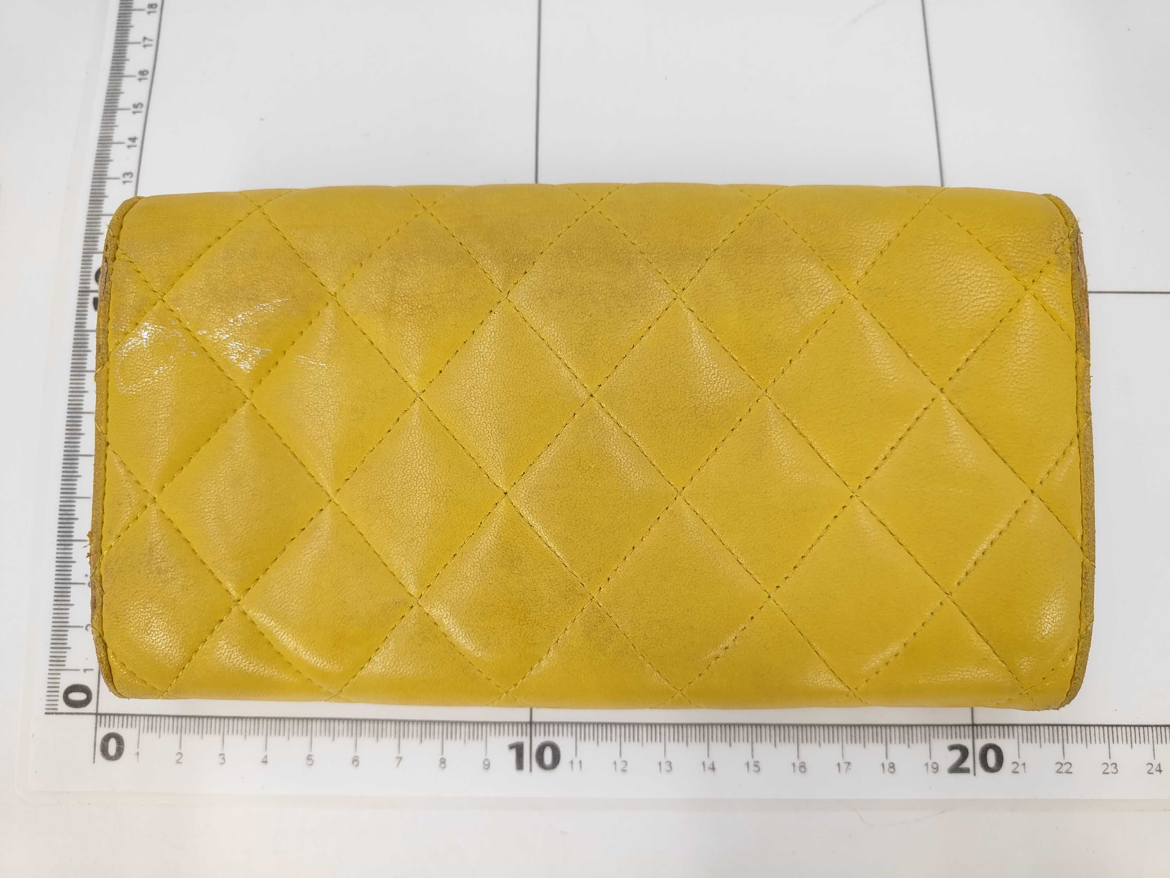 Lambskin long wallet yellow with serial sticker No. 20 wallet — view 2