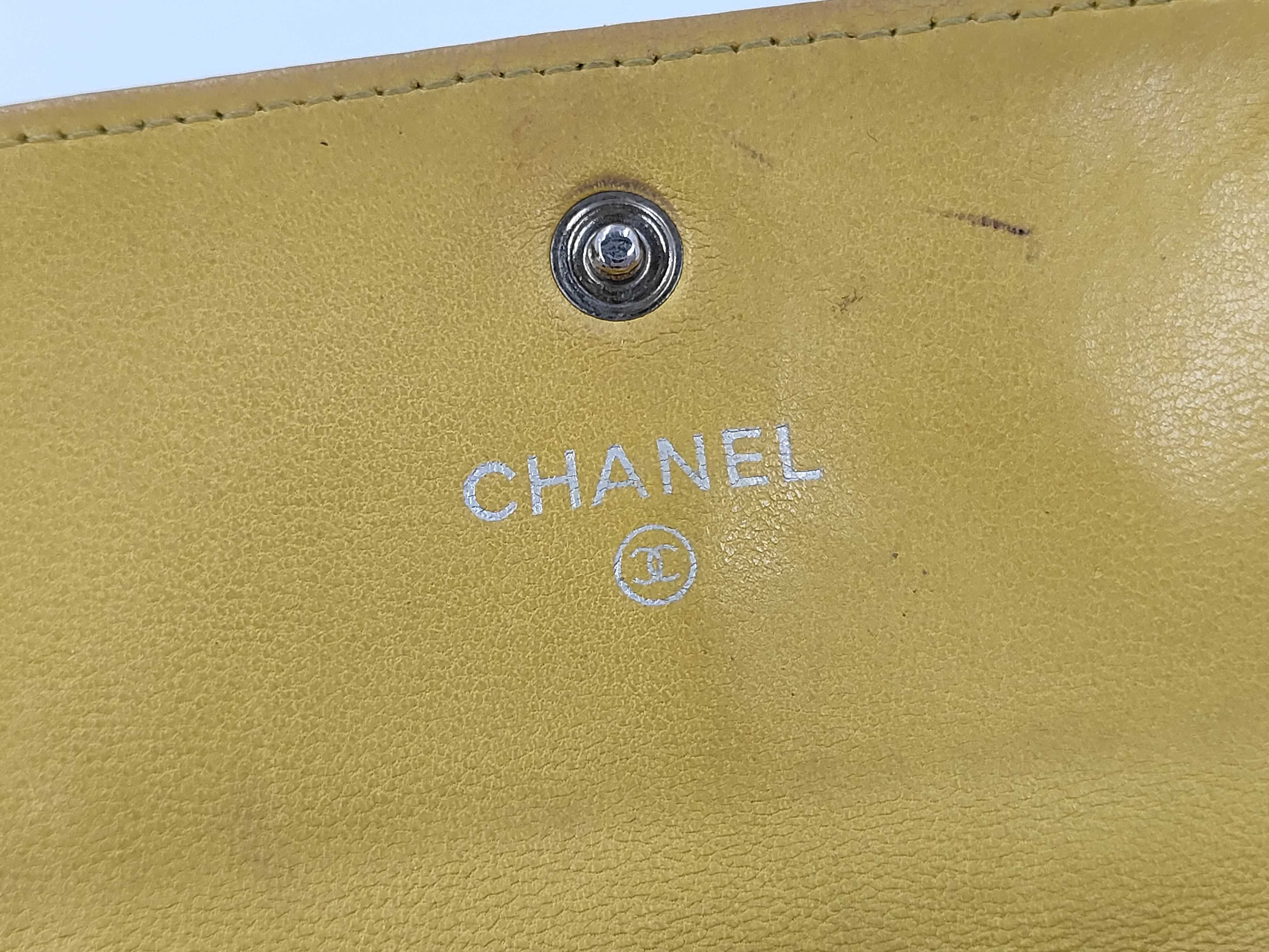 Lambskin long wallet yellow with serial sticker No. 20 wallet — view 4