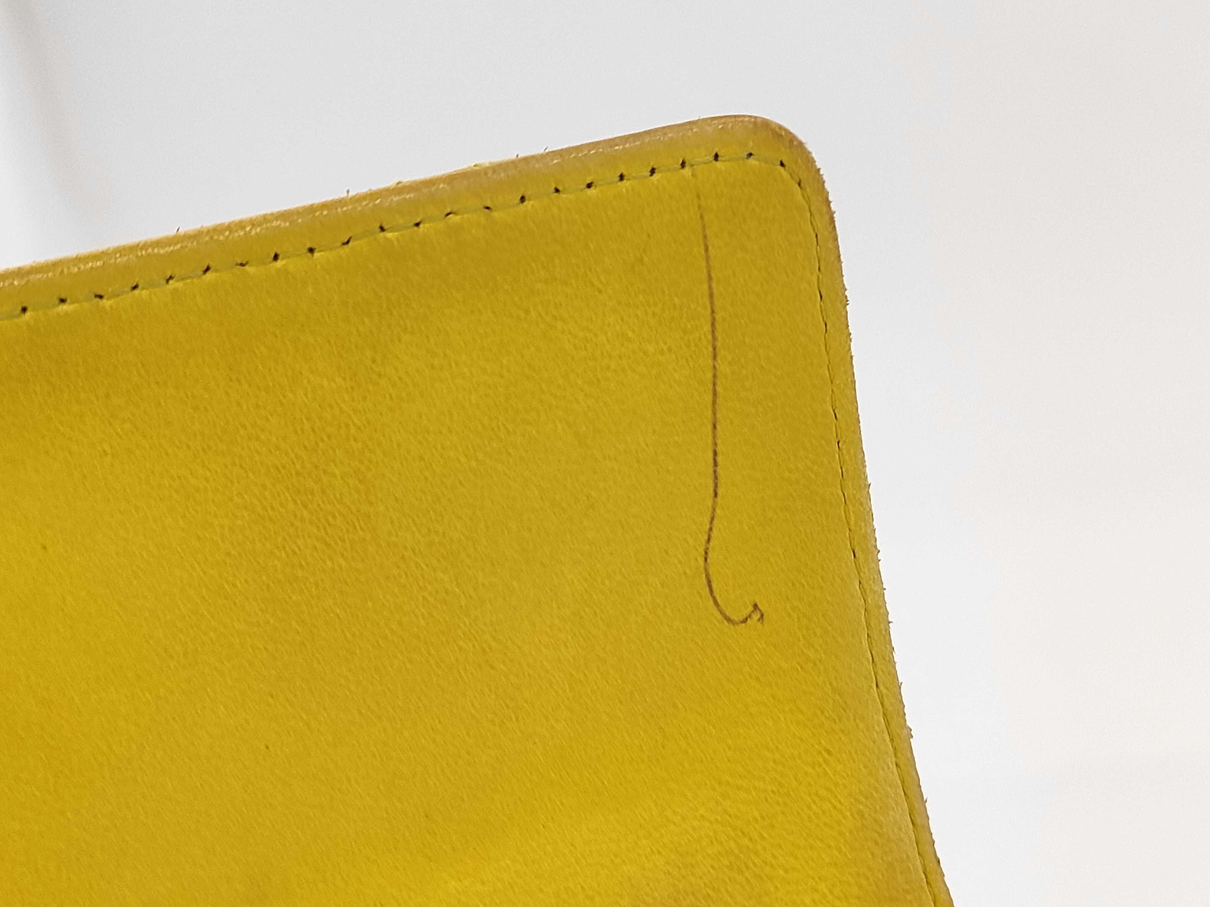 Lambskin long wallet yellow with serial sticker No. 20 wallet — view 6