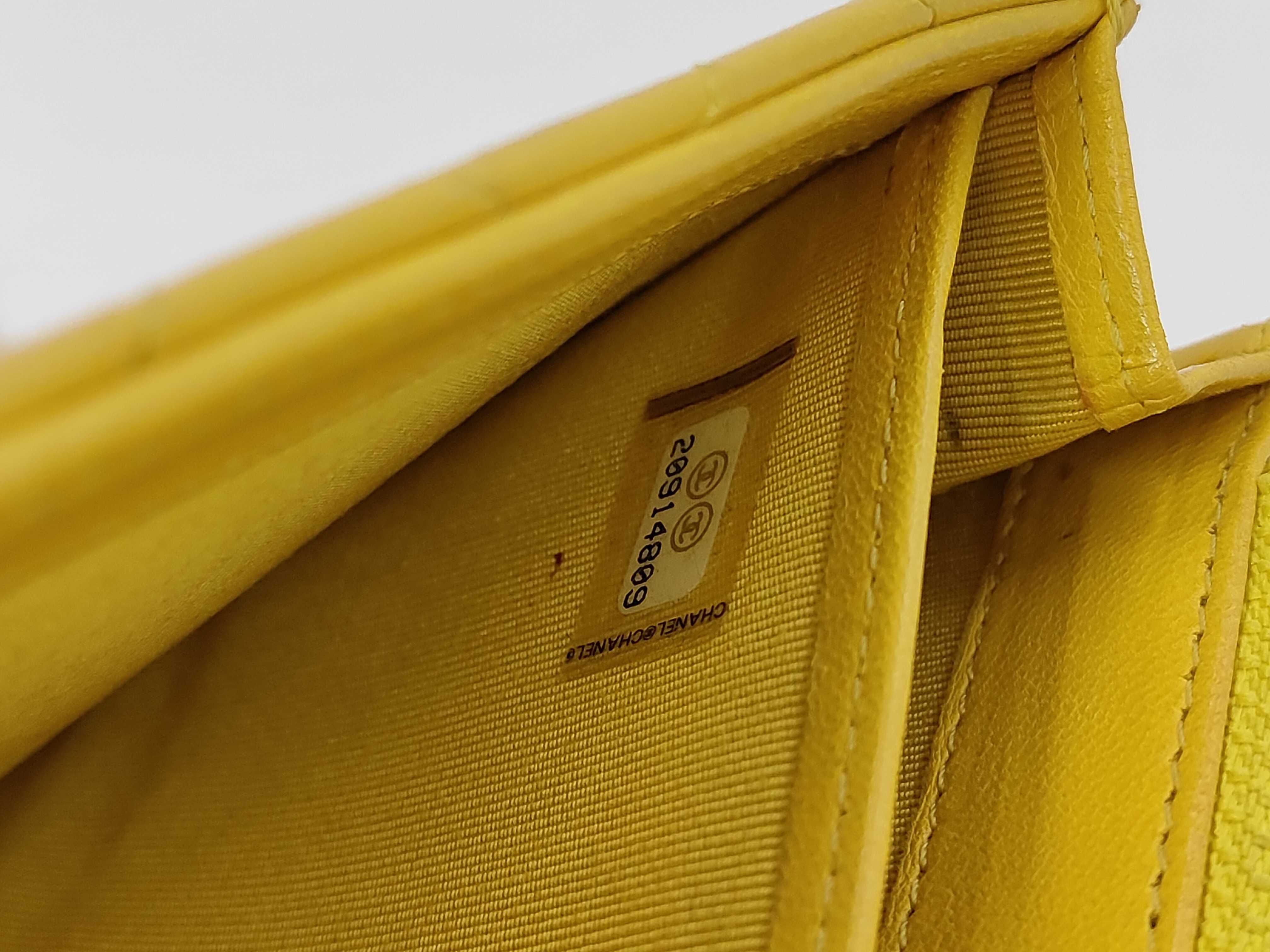 Lambskin long wallet yellow with serial sticker No. 20 wallet — view 10