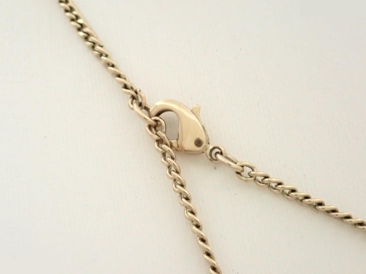 Coco Mark Square Stone Necklace, Total Length Approx. 61cm — view 2