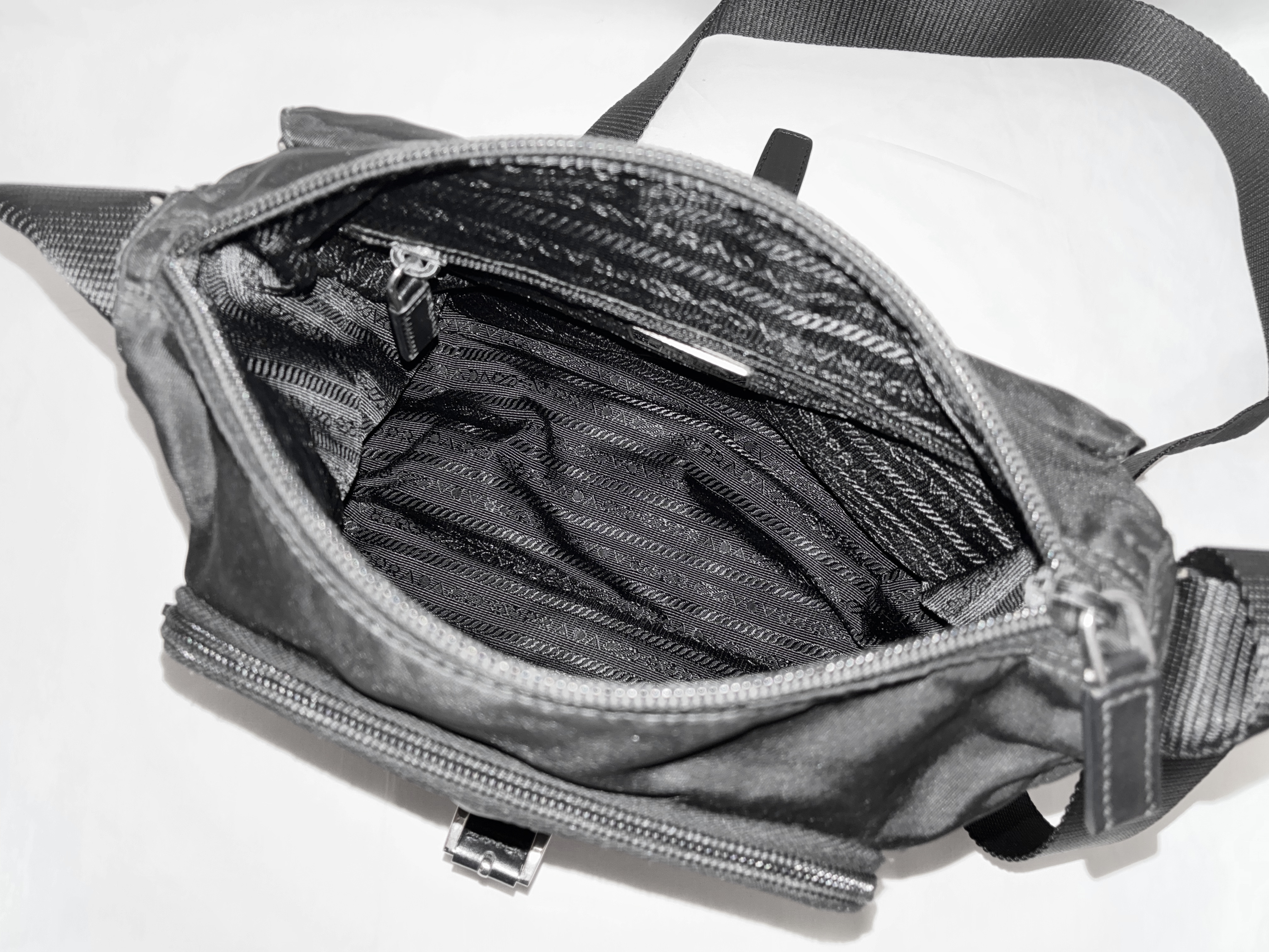Tessuto Nylon Shoulder Bag, Black — view 6