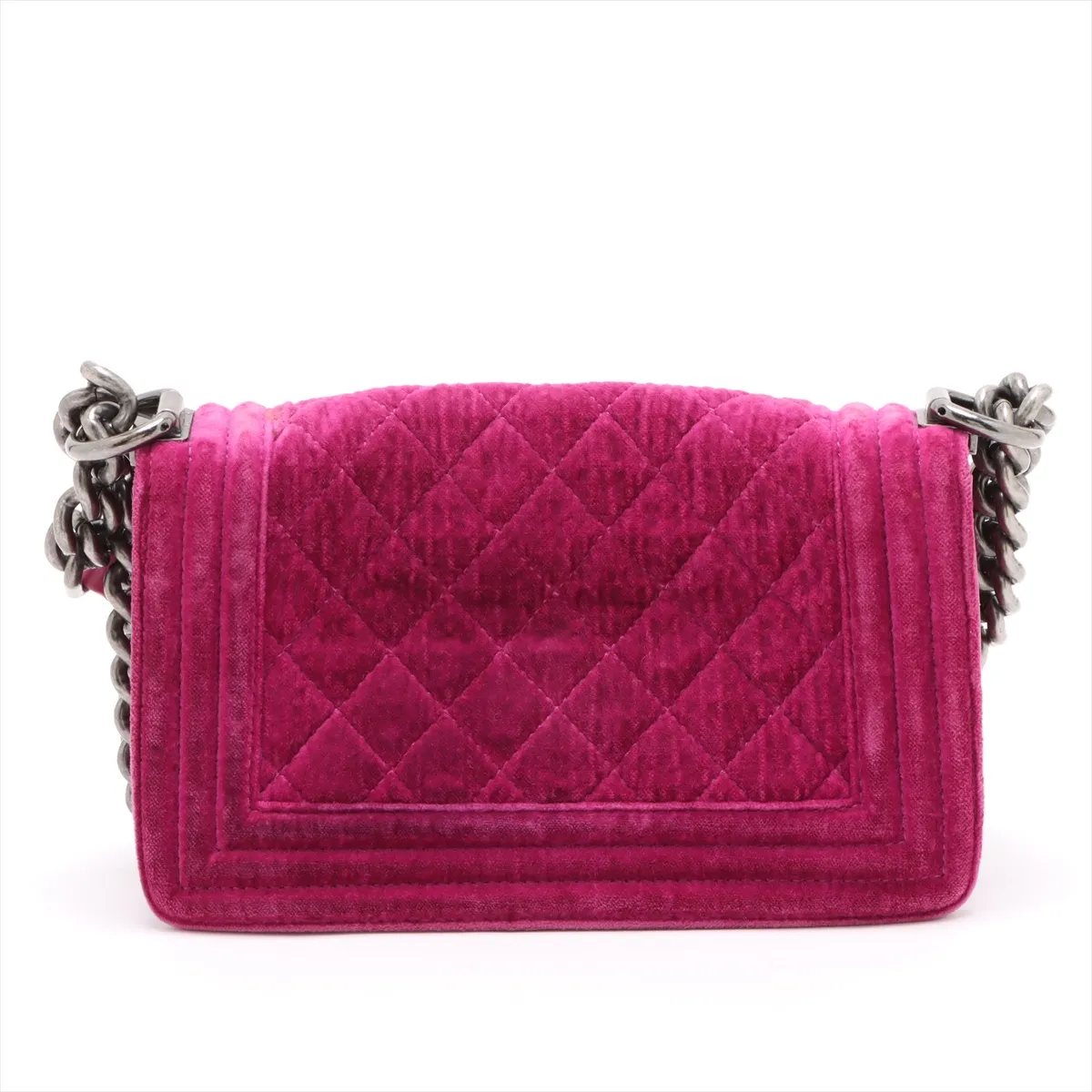 Boy Chanel 20 Small Velvet Chain Shoulder Bag Purple Gunmetal Metal Fittings 17318101 17th Series A67085 — view 2