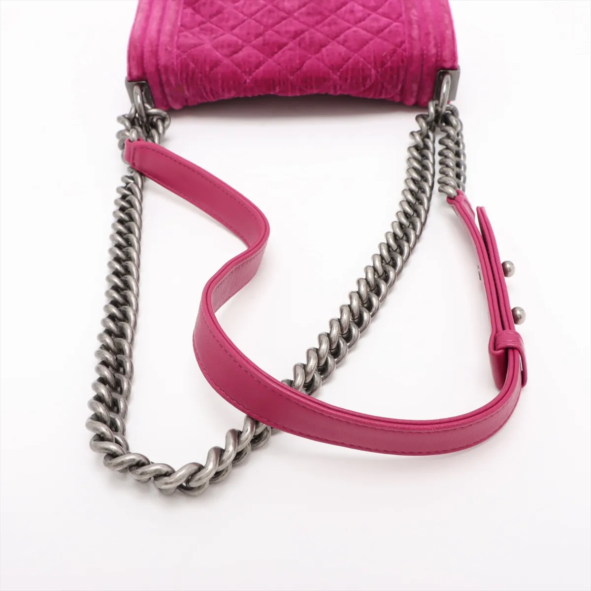 Boy Chanel 20 Small Velvet Chain Shoulder Bag Purple Gunmetal Metal Fittings 17318101 17th Series A67085 — view 5