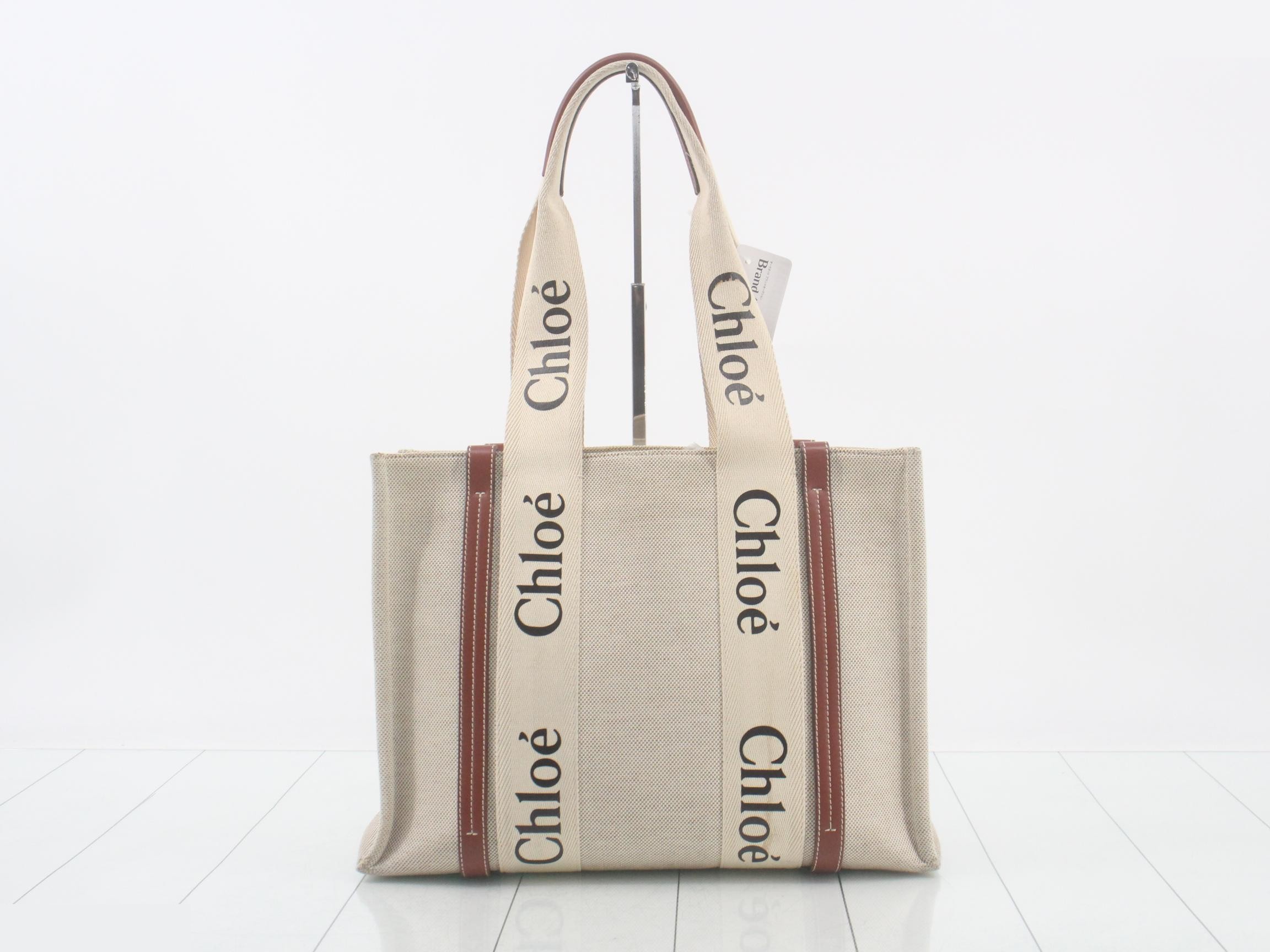 Woody Medium Canvas x Leather Tote Bag