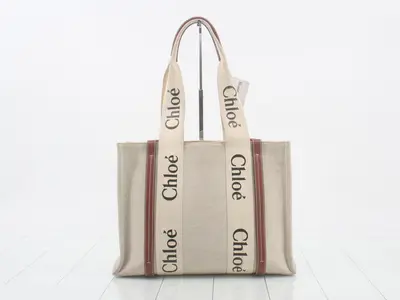 Woody Medium Canvas x Leather Tote Bag