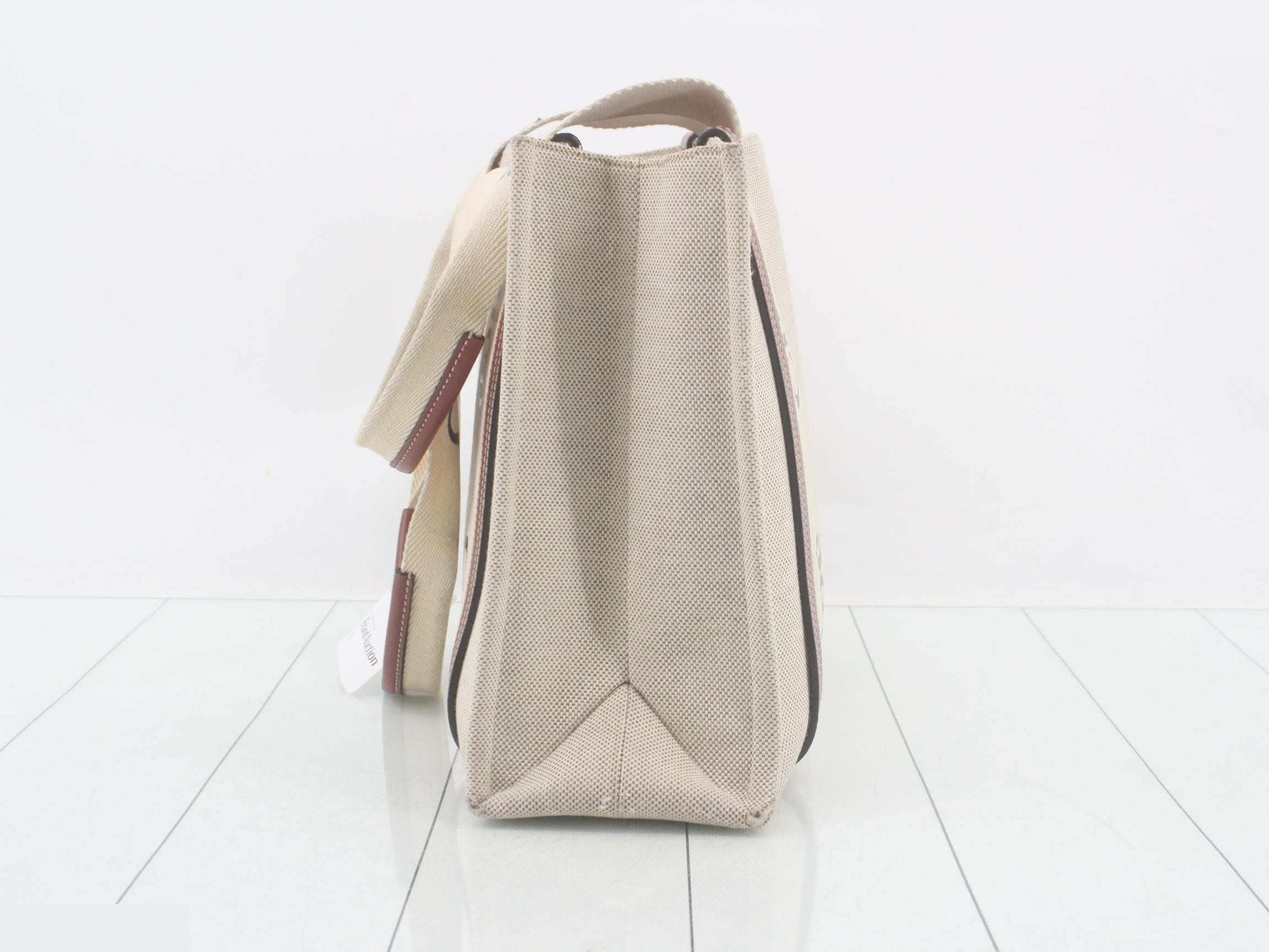 Woody Medium Canvas x Leather Tote Bag — view 4