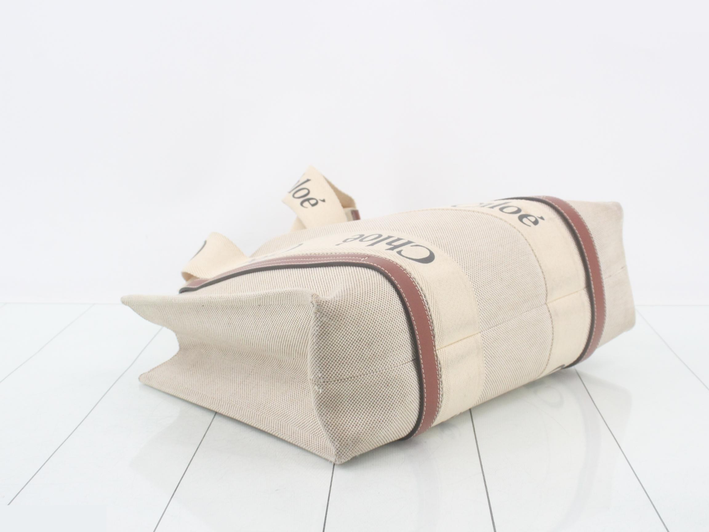 Woody Medium Canvas x Leather Tote Bag — view 5