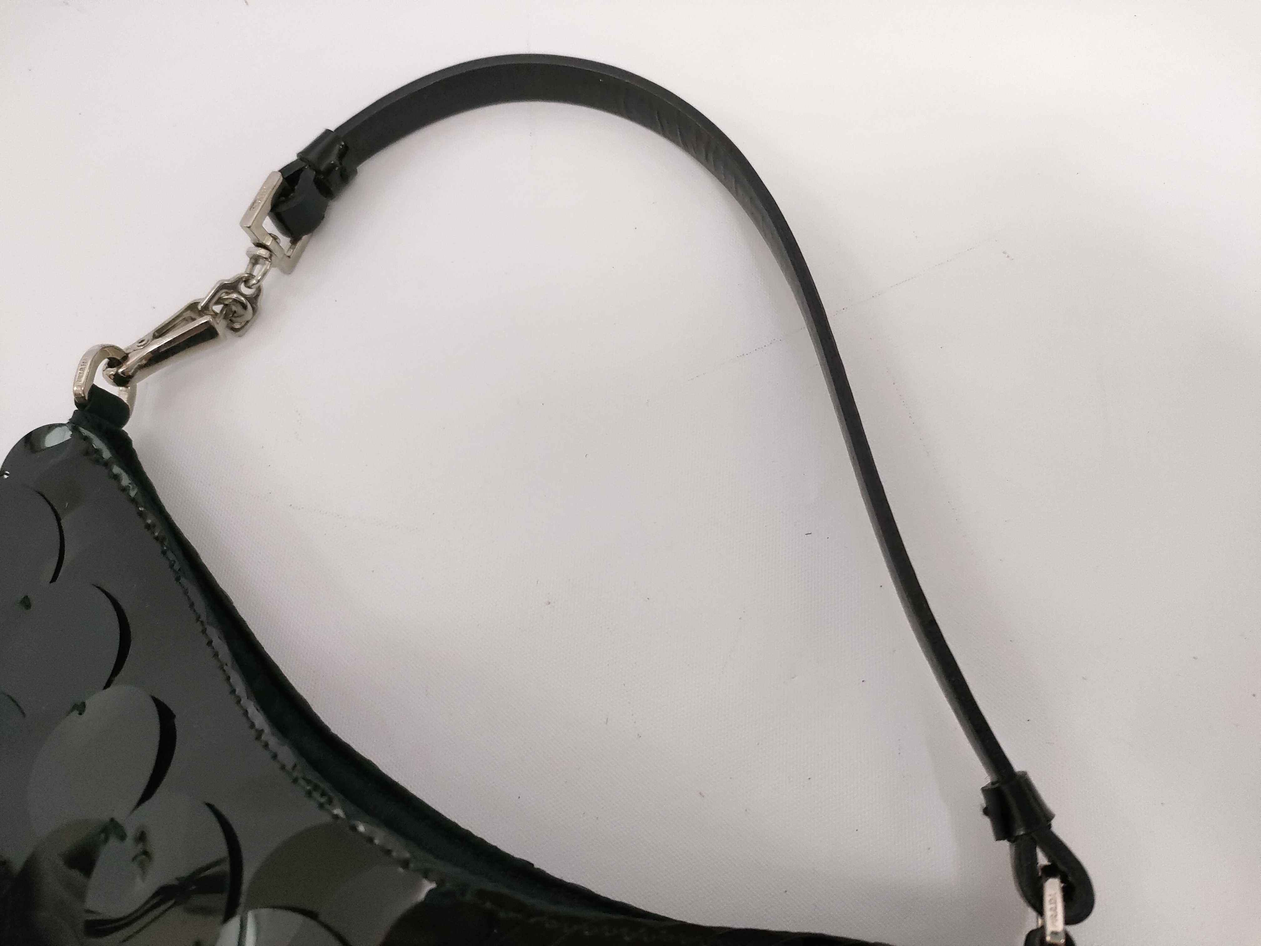 handbag, sequined, black satin handbag — view 3
