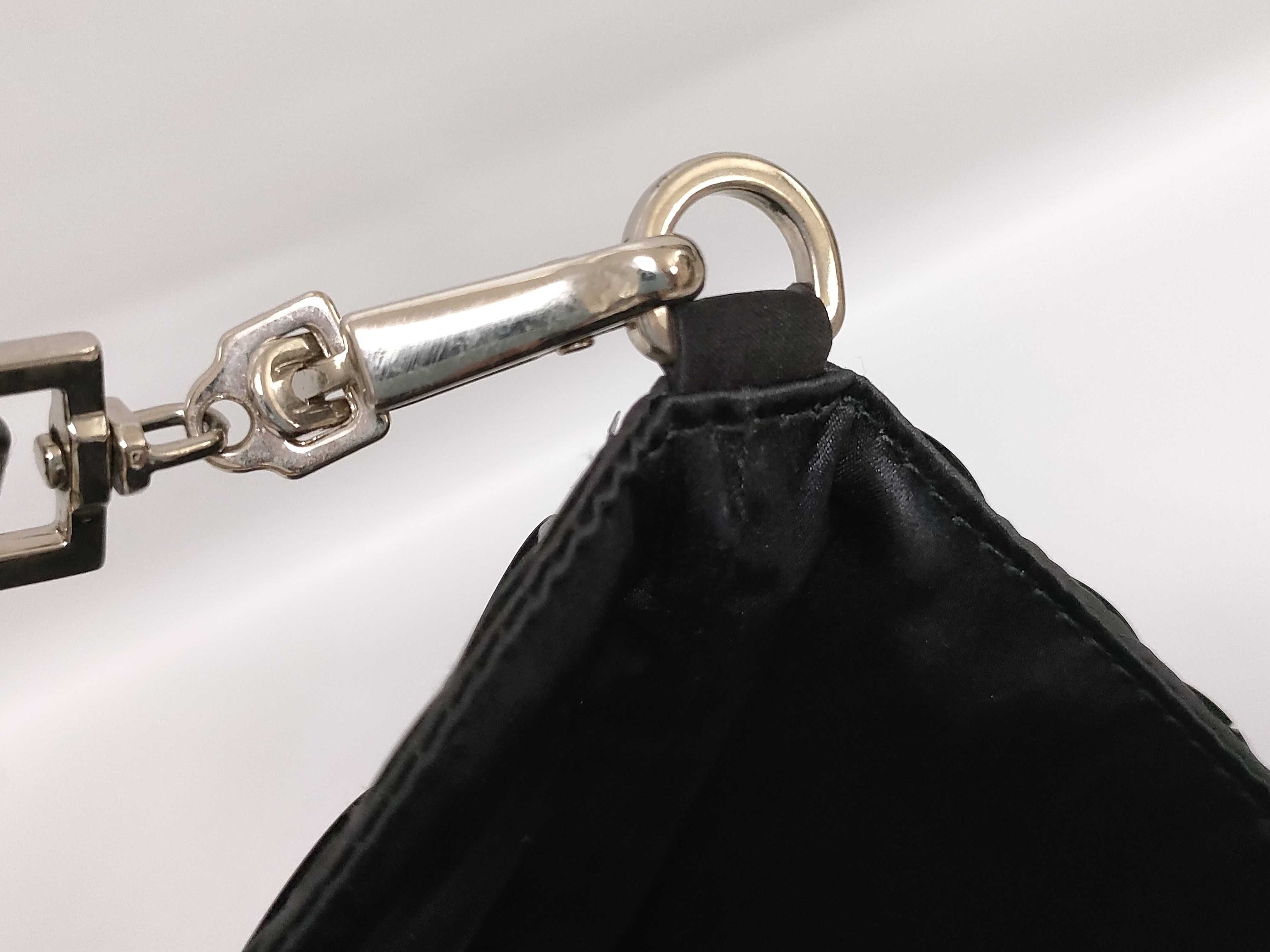 handbag, sequined, black satin handbag — view 5