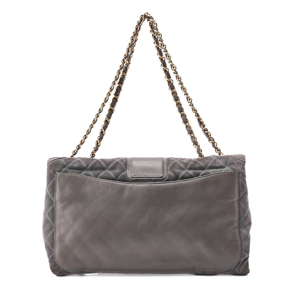 Suede 2.55 Lock Bicolore Chain Shoulder Bag — view 2