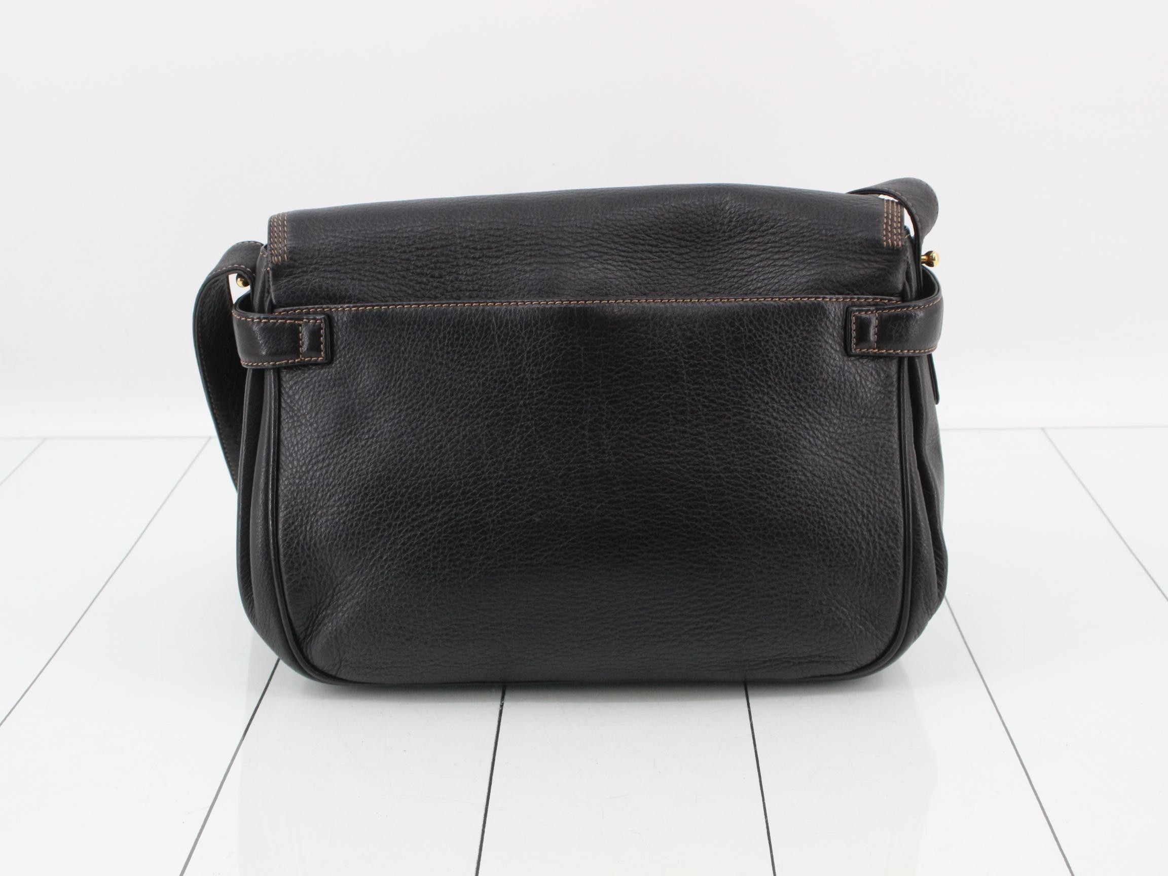 Anagram Leather Shoulder Bag, Black — view 2