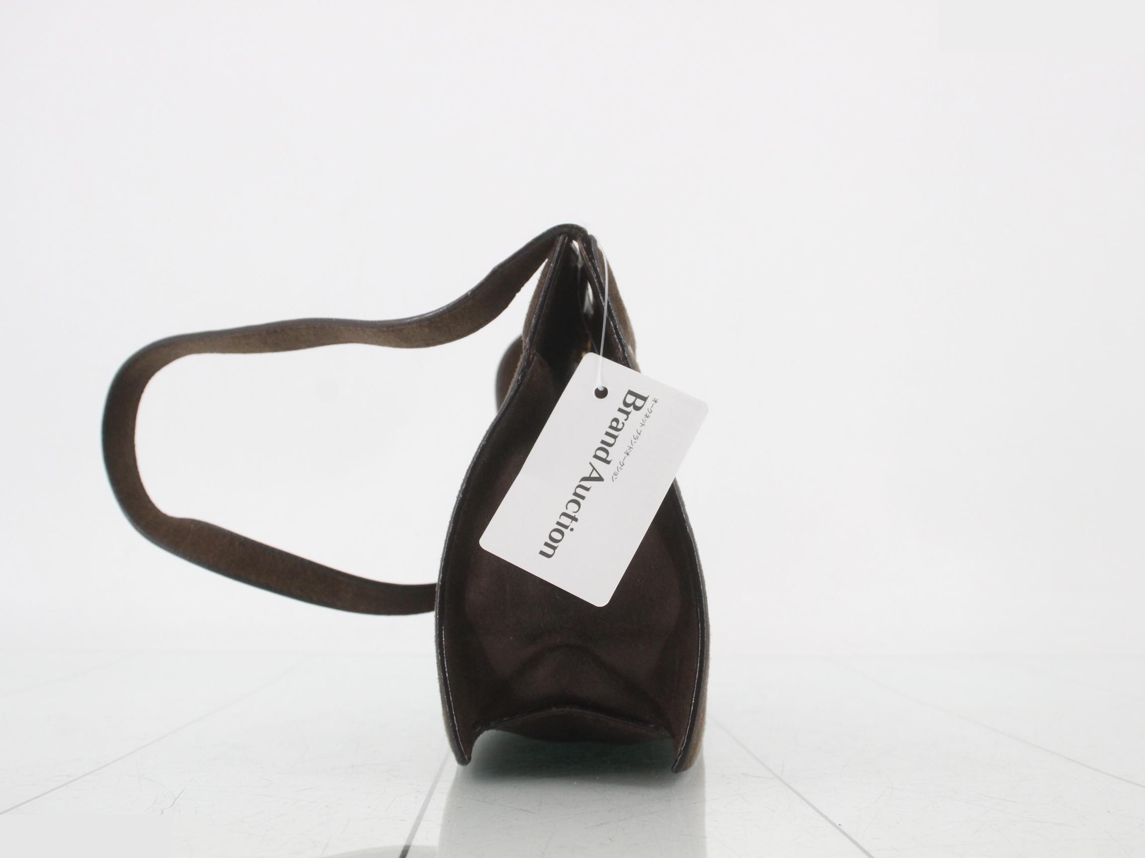 Suede, gold hardware, one-shoulder bag, brown tones — view 3