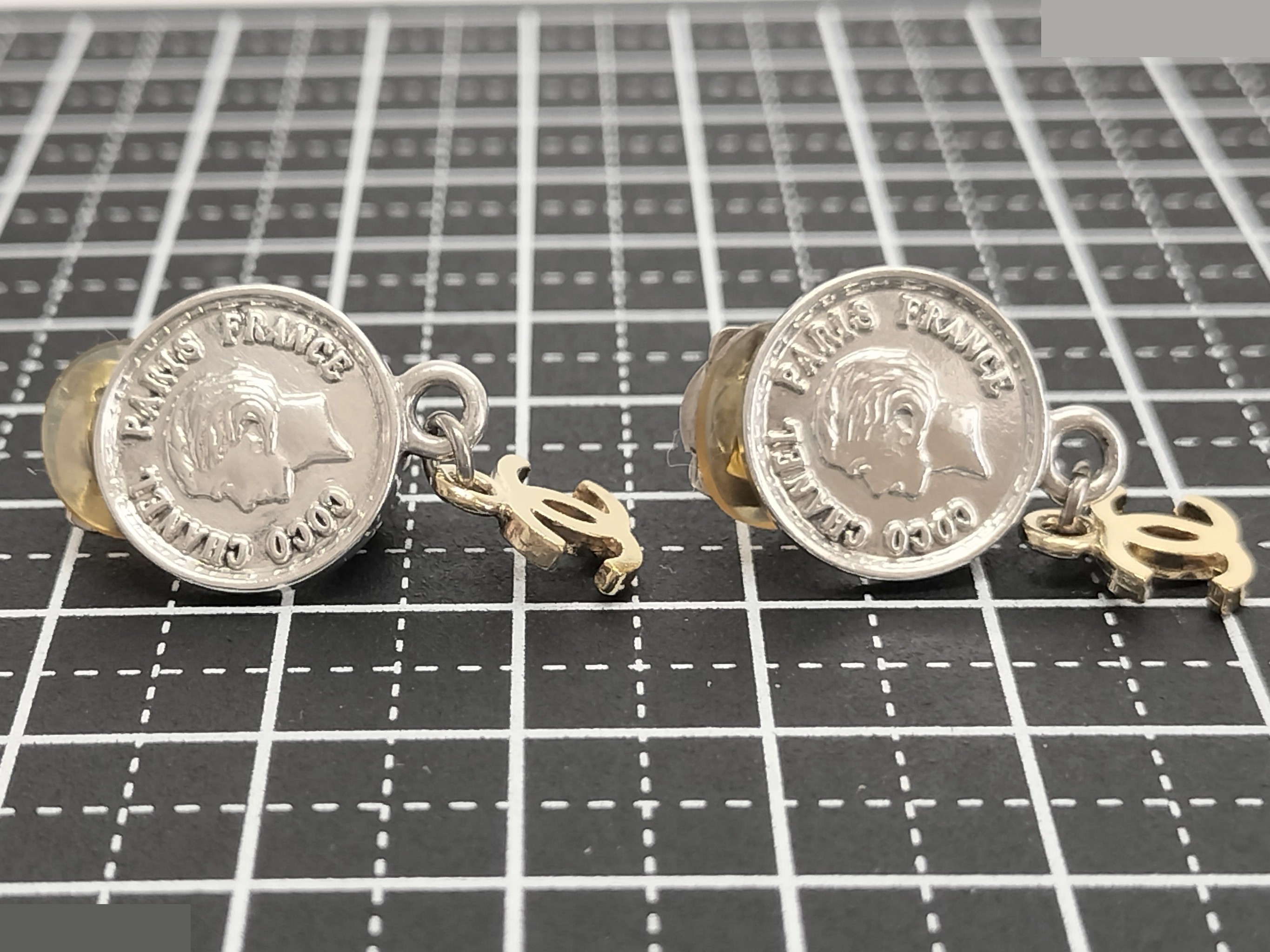Coco Coin Silver Earrings — view 4