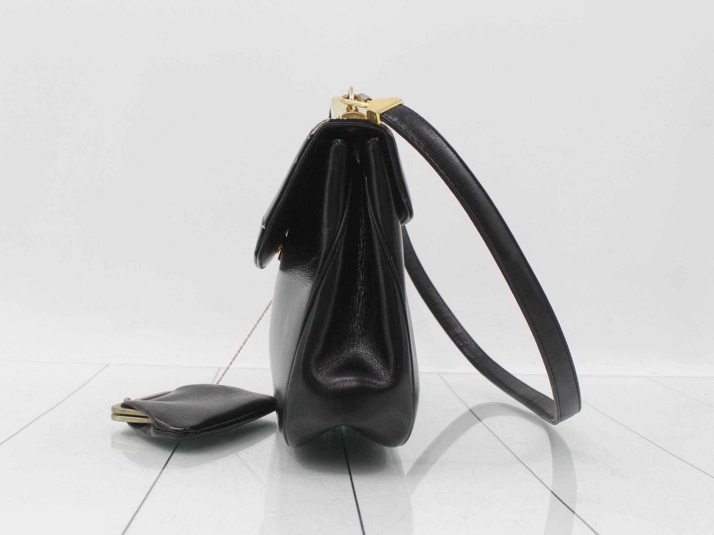 Trotter 2-Way Bag, Leather & Canvas, Black — view 3