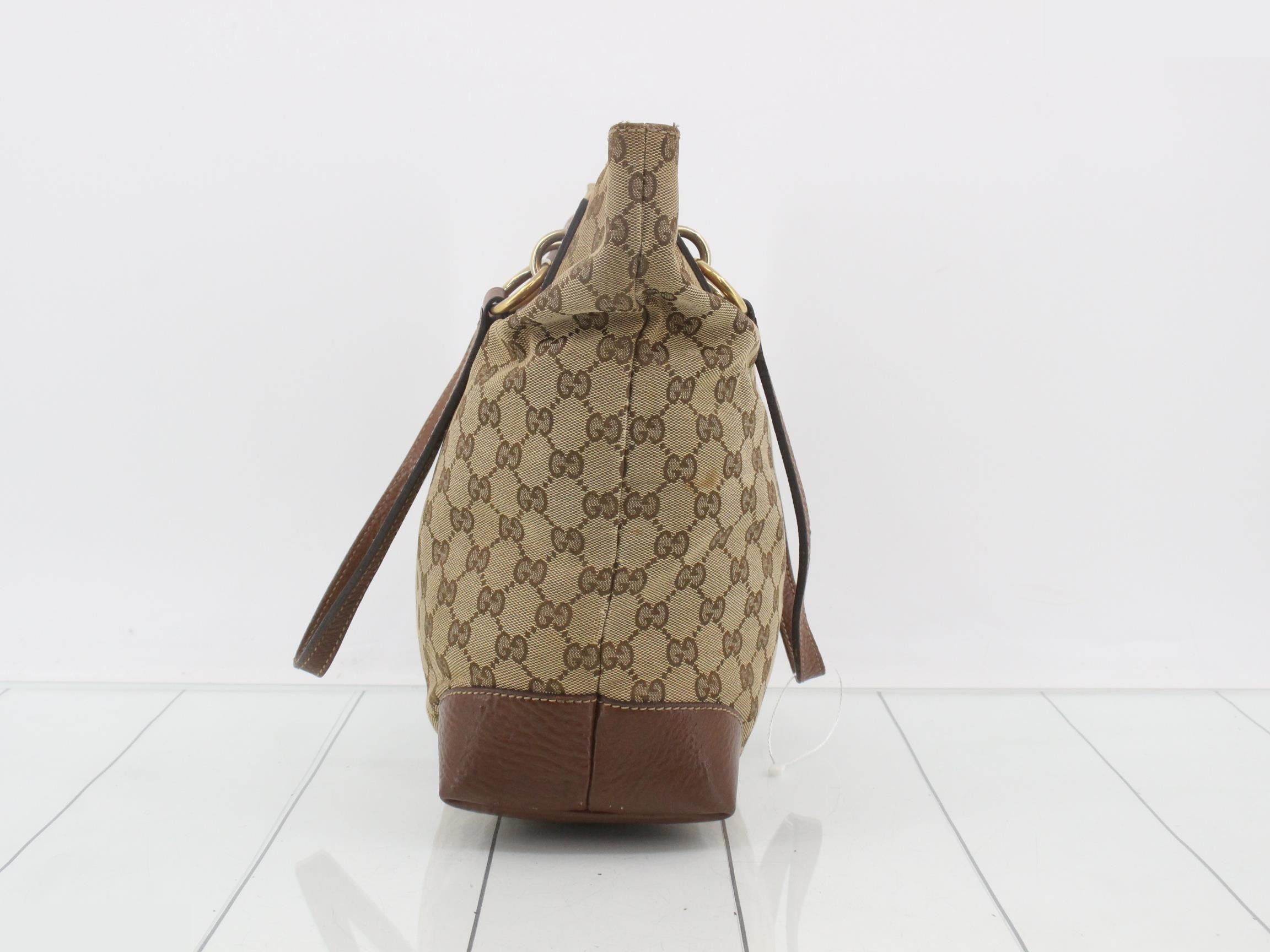 GG Canvas Tote Bag, Brown — view 3