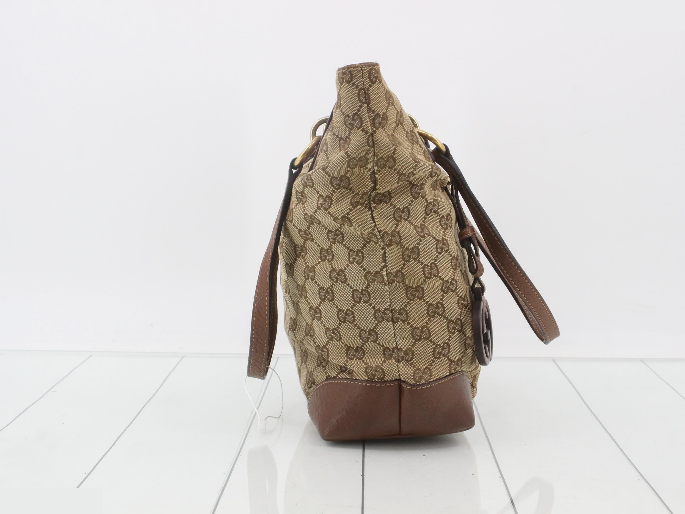 GG Canvas Tote Bag, Brown — view 4