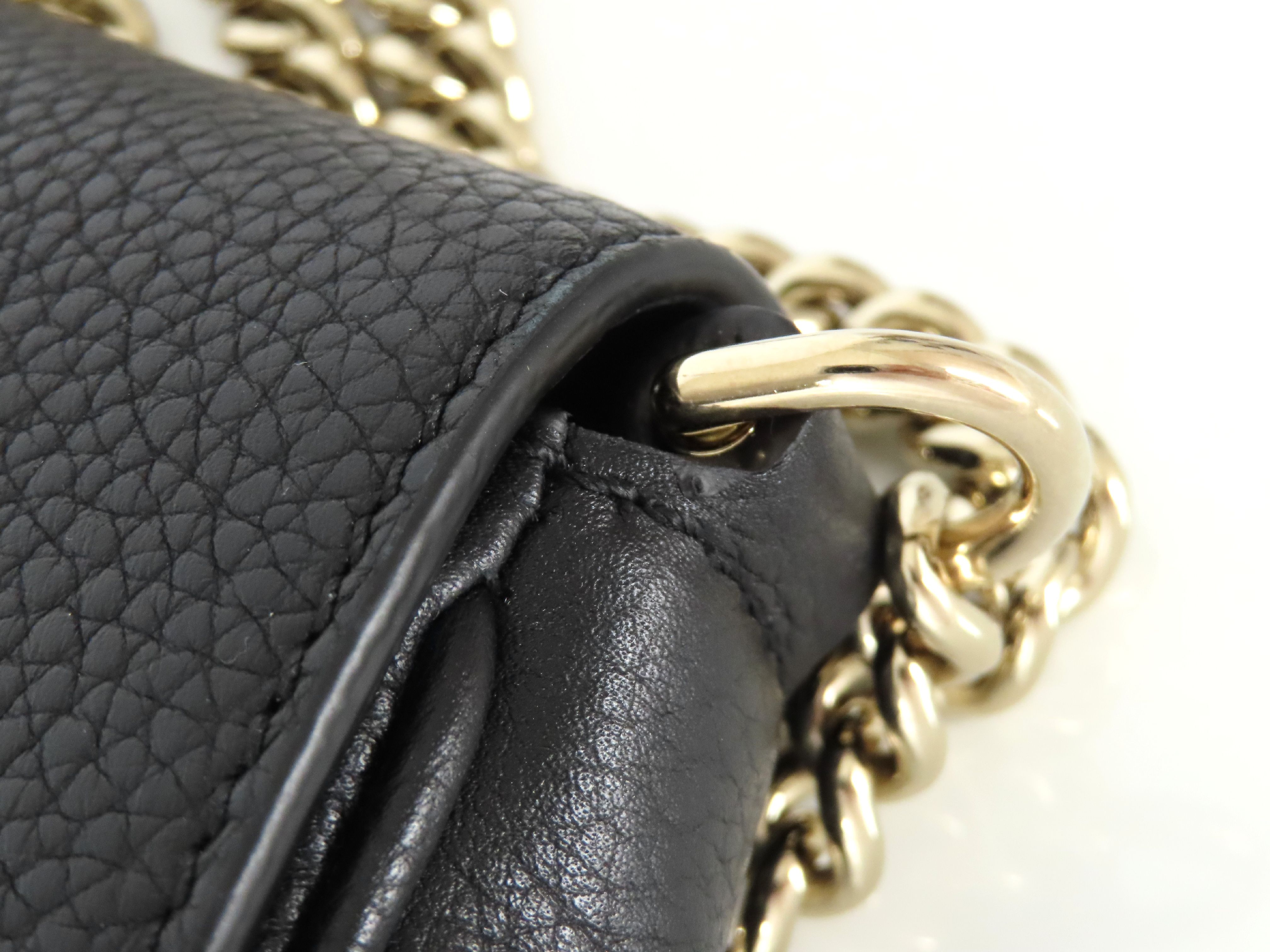Soho Leather Chain Shoulder Bag, Black, 536224 (Shoulder Bag) — view 5