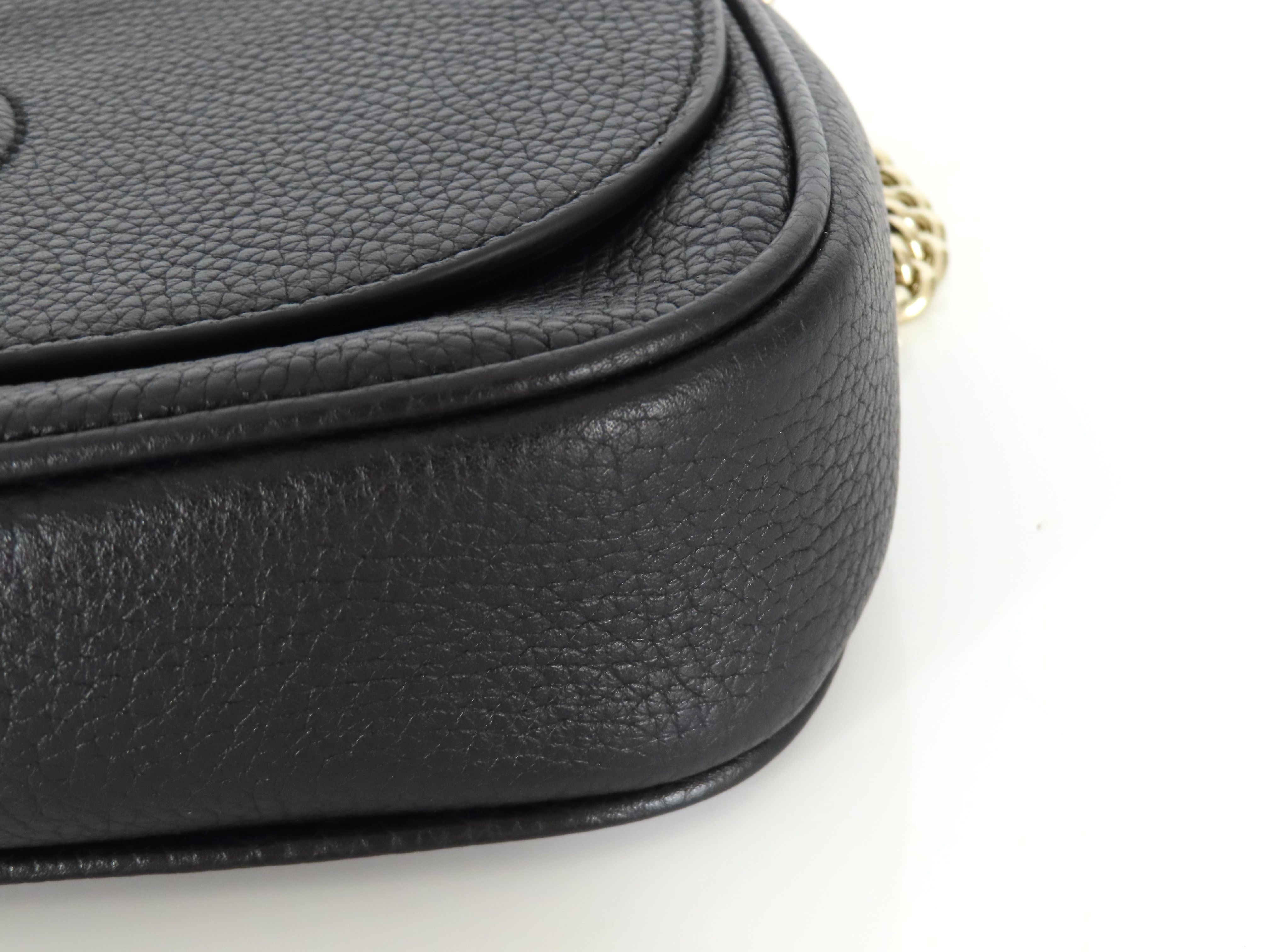 Soho Leather Chain Shoulder Bag, Black, 536224 (Shoulder Bag) — view 6