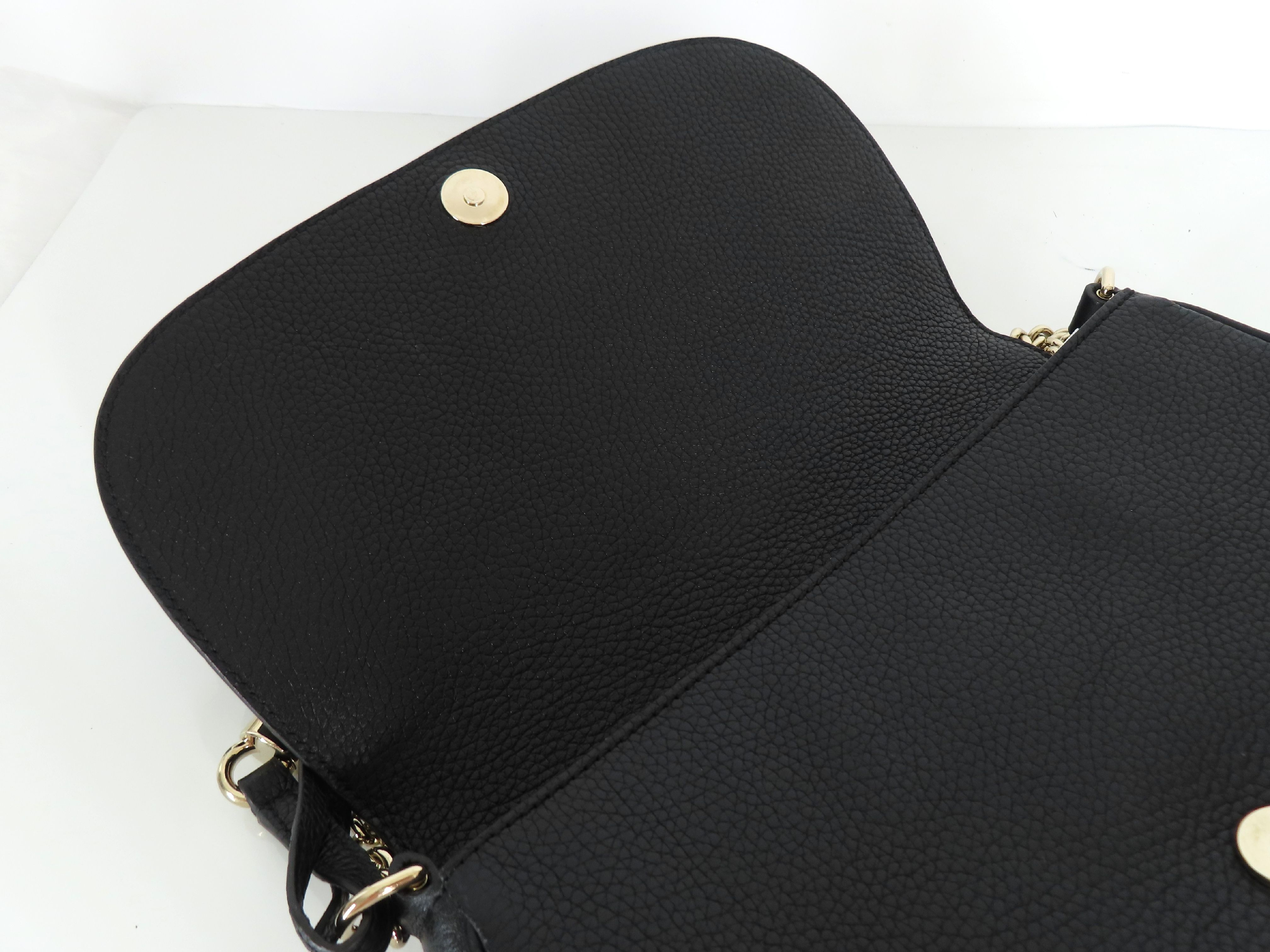 Soho Leather Chain Shoulder Bag, Black, 536224 (Shoulder Bag) — view 8