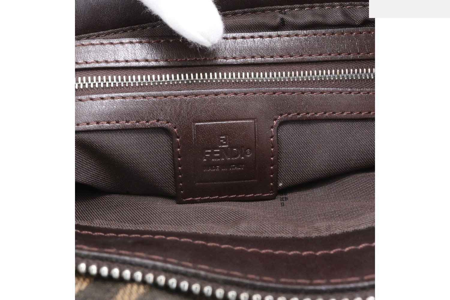 ZUCCA Mamma Bucket FF Leather Shoulder Bag with Hardware — view 8