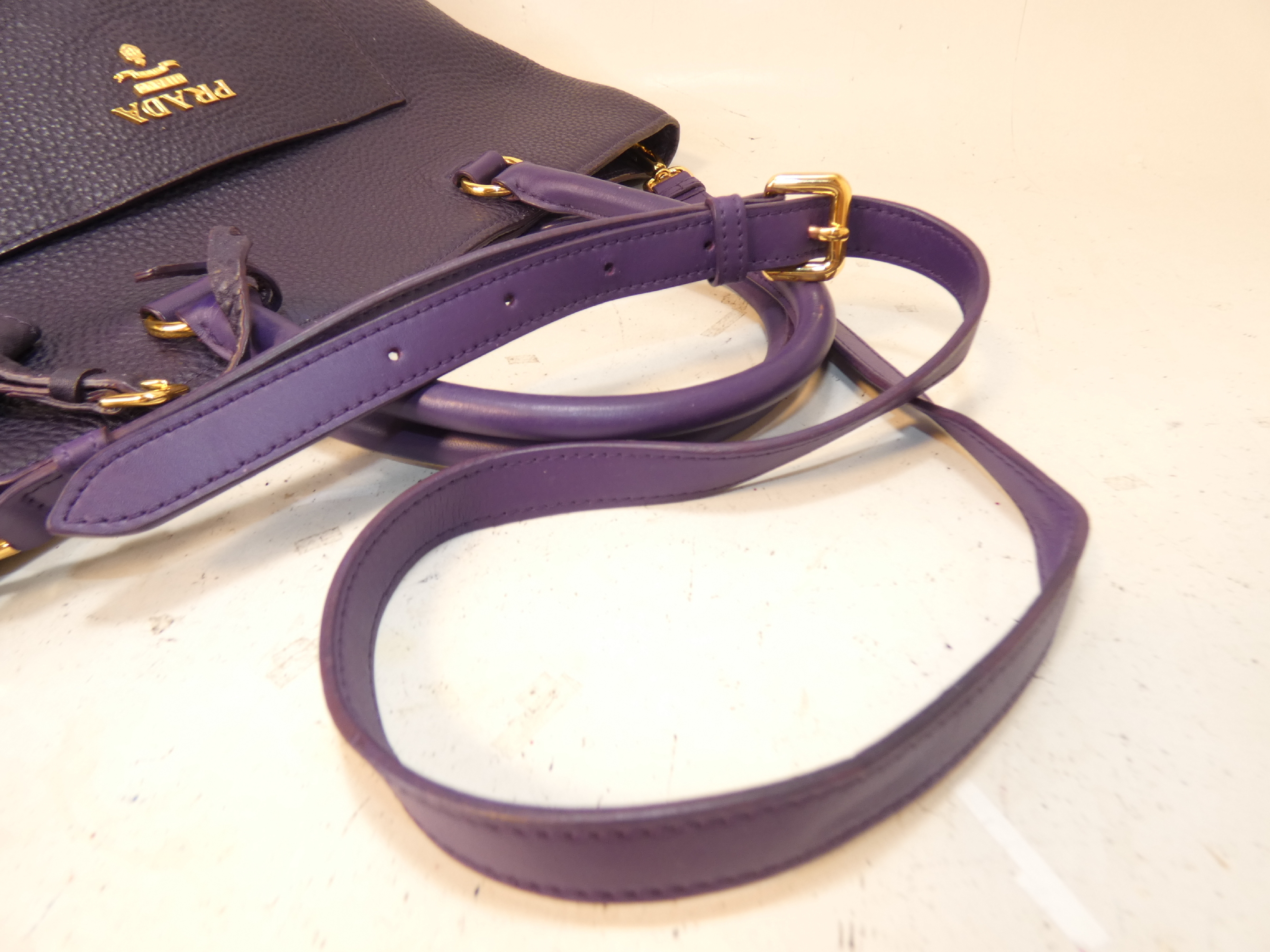 2-way Vitello Purple Handbag — view 4