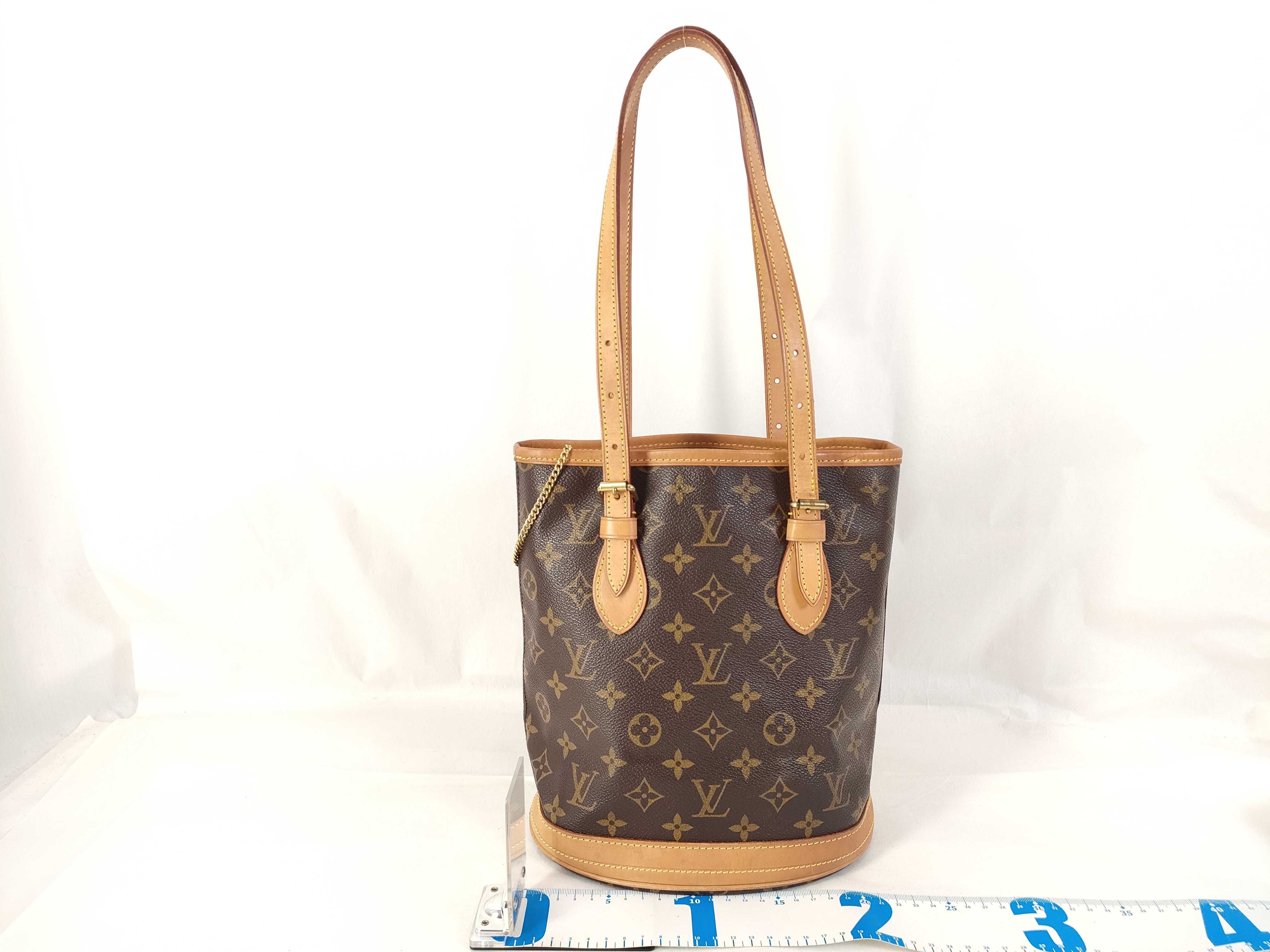 Monogram Louis Vuitton Bucket Shoulder Bag with Pouch — view 2