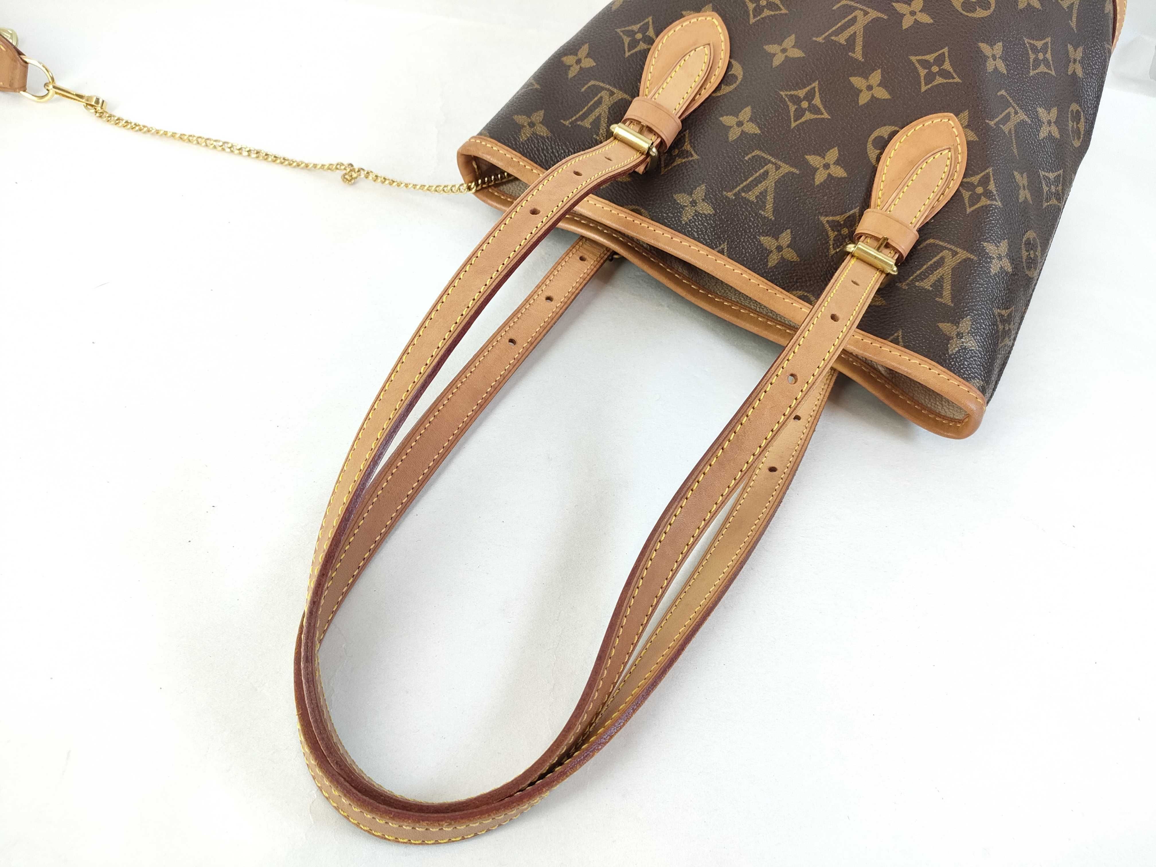 Monogram Louis Vuitton Bucket Shoulder Bag with Pouch — view 3
